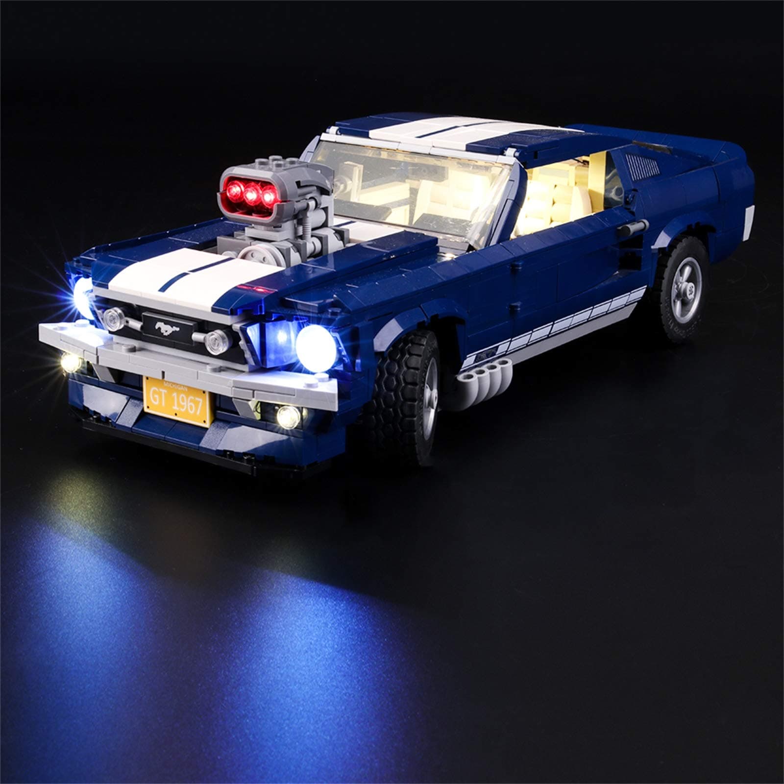 Light Set for (Creator Expert Ford Mustang) Building Blocks Model - Led Light kit Compatible with Lego 10265(NOT Included The Model)