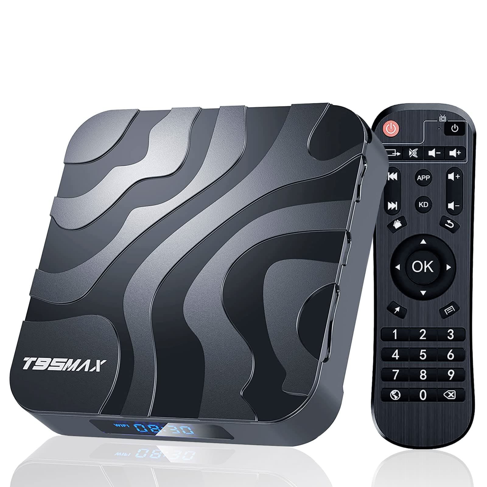 Android TV Box 12.0, T95MAX Android Box 4GB RAM 32GB ROM H618 Quad-Core CPU 6K TV Box Support 2.4/5G Dual WiFi Ethernet Bluetooth 4.0 H.265 Smart Box