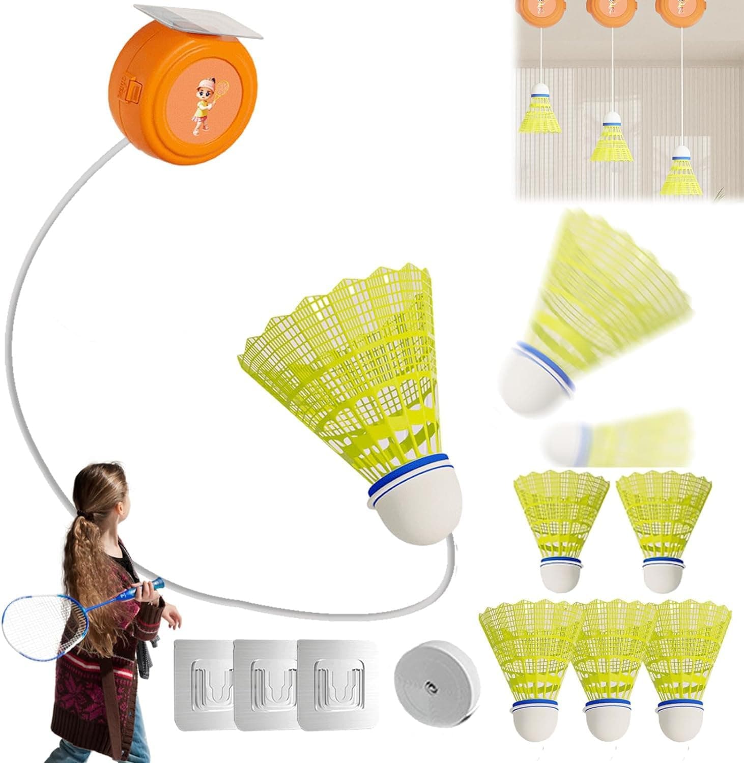 Badminton Rebound Trainer,Badminton Training Tool,Badminton Single-Player Rebound Trainer,Badminton Self Training Tool,Self Study Practice Racket Training,Badminton Training Machine