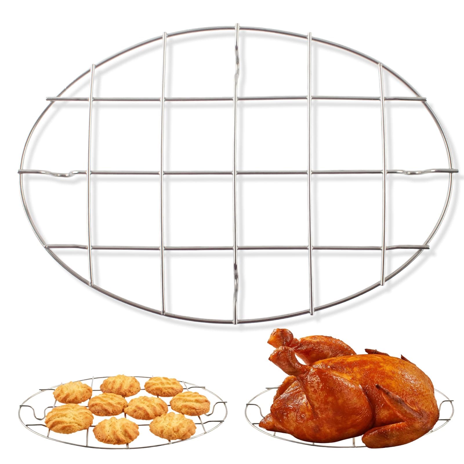 TamBee Cooling Rack Stainless Steel Baking Thick Wire Rack Cooling Grilling Rack Cookware 1PC (25 x 17 x 2cm)