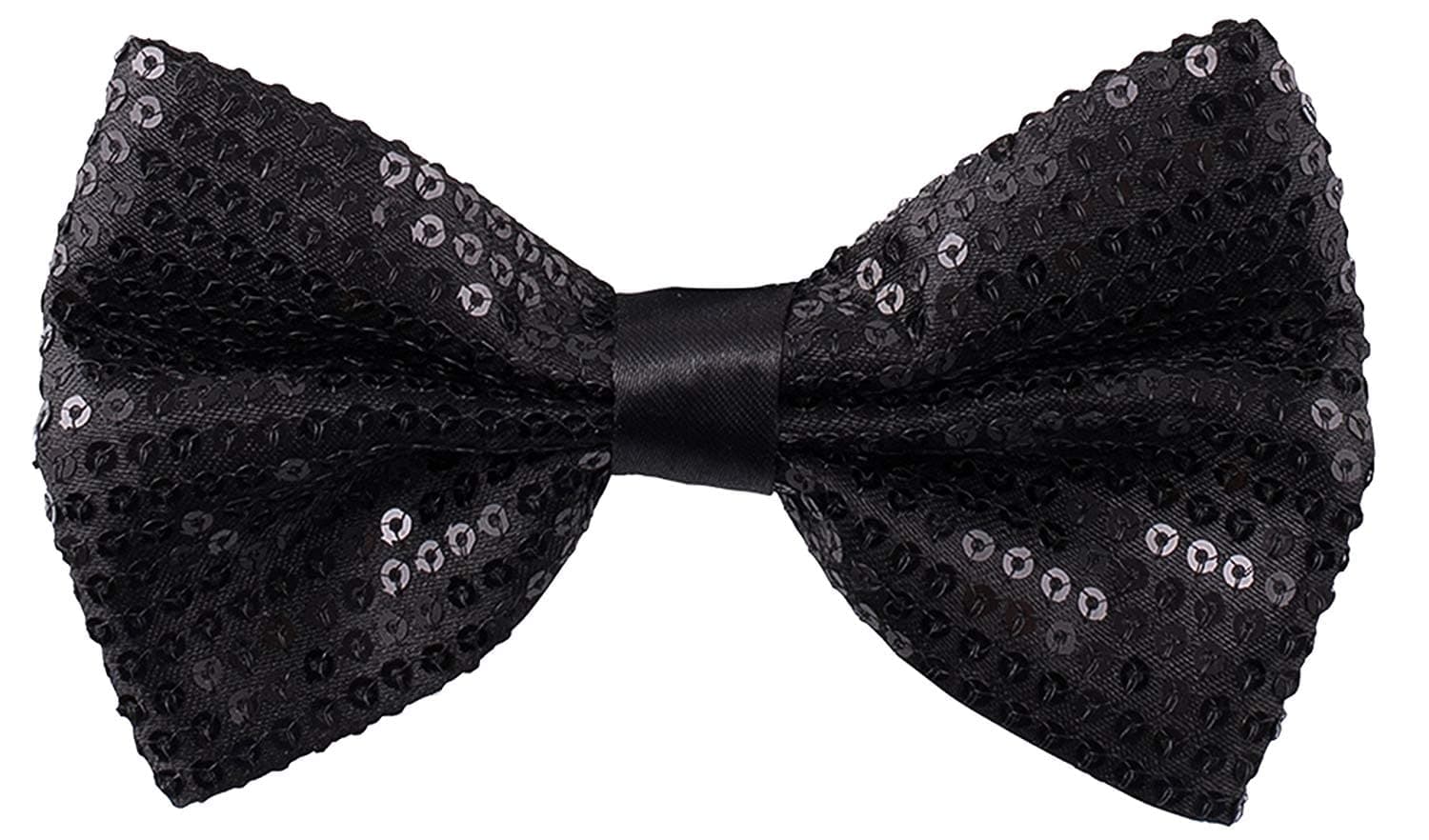 Sequin Bow Ties for Men - Pre-tied Adjustable Length Bowtie, Many Colors to Choose From