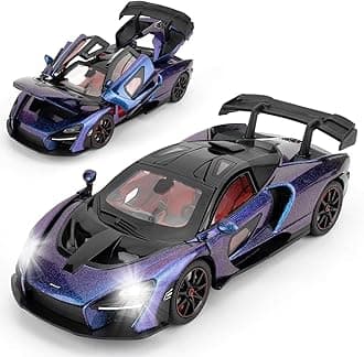 Metro Toys & Gift Mclaren Senna | 1:24 Scale | Die-cast Model Metal Pull Back Toy car for Kids with Openable Doors & Light, Music Toy Vehicle for Kids Colors as Per Stock】
