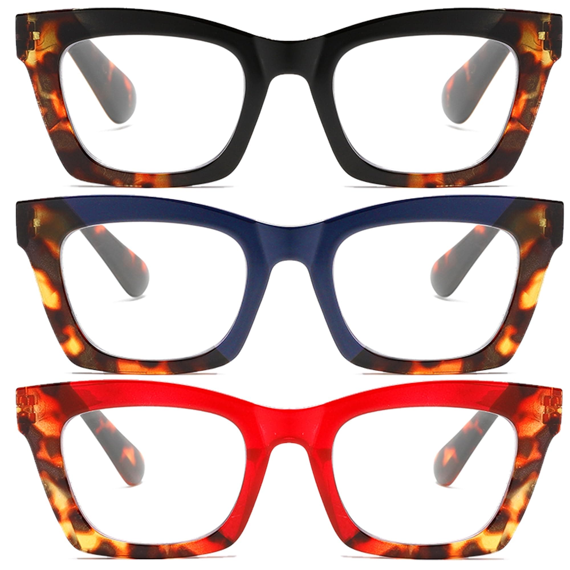 FSRTEP Oprah Style Stylis Women's Reading Glasses Blue Light Blocking Spring Hinge