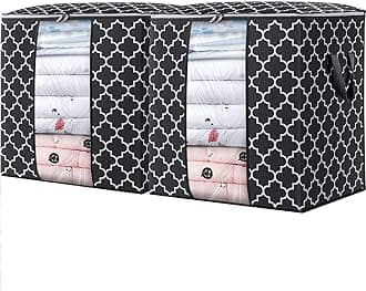 WISELIFE Storage Bags 2 Pack/100L Large Blanket Clothes Organization and Storage Containers for Comforters,Bedding, Foldable Organizer with Reinforced Handle, Clear Window, Sturdy Zippers,Black