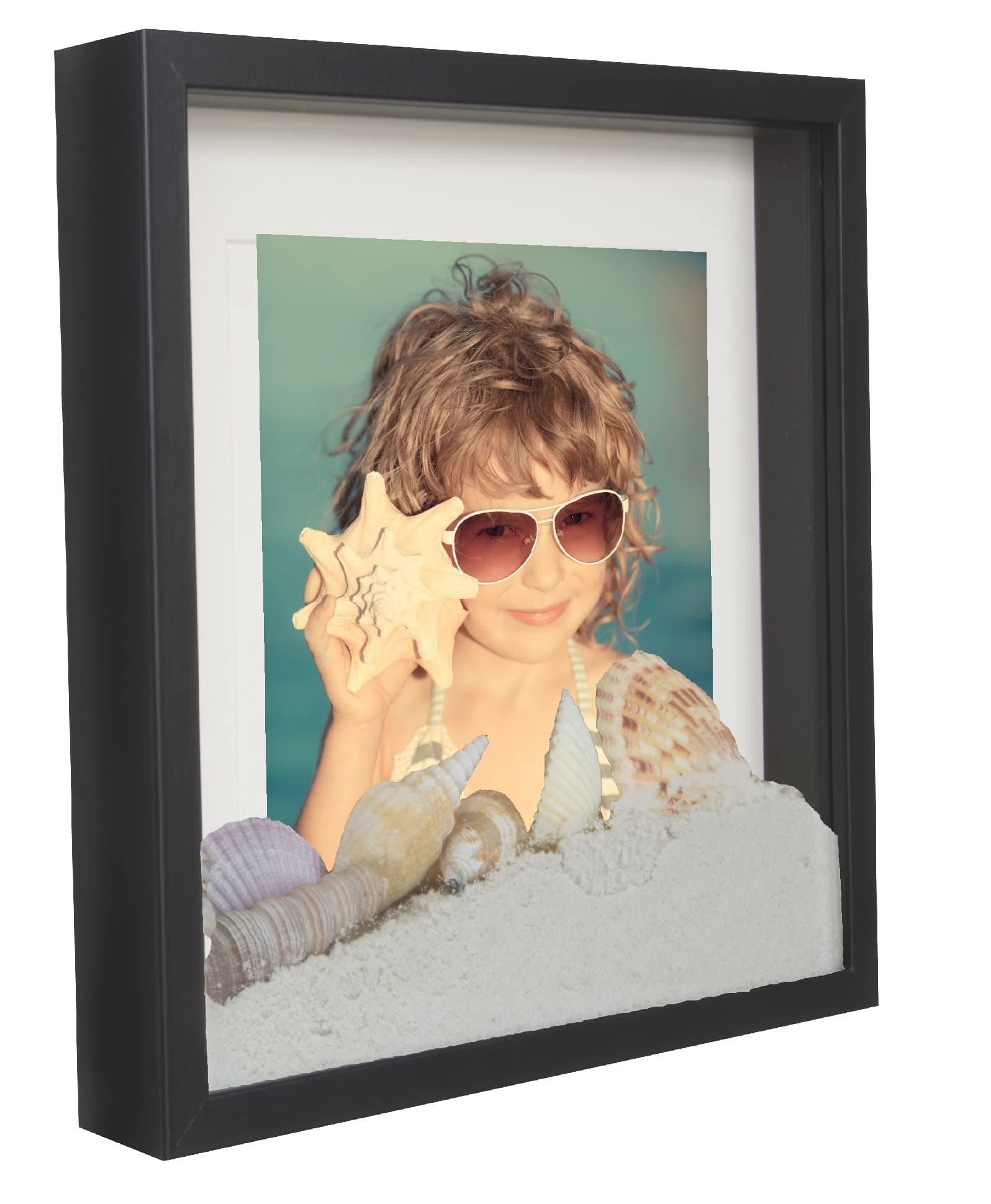 – Shadow Box Frame 11x11x1inch, Square, Black, Display 3D Frame Picture with Mount 8x8 Plexiglass for Filling, for Objects, Photos, Souvenirs, for Crafts,Baby Items, dried Flowers