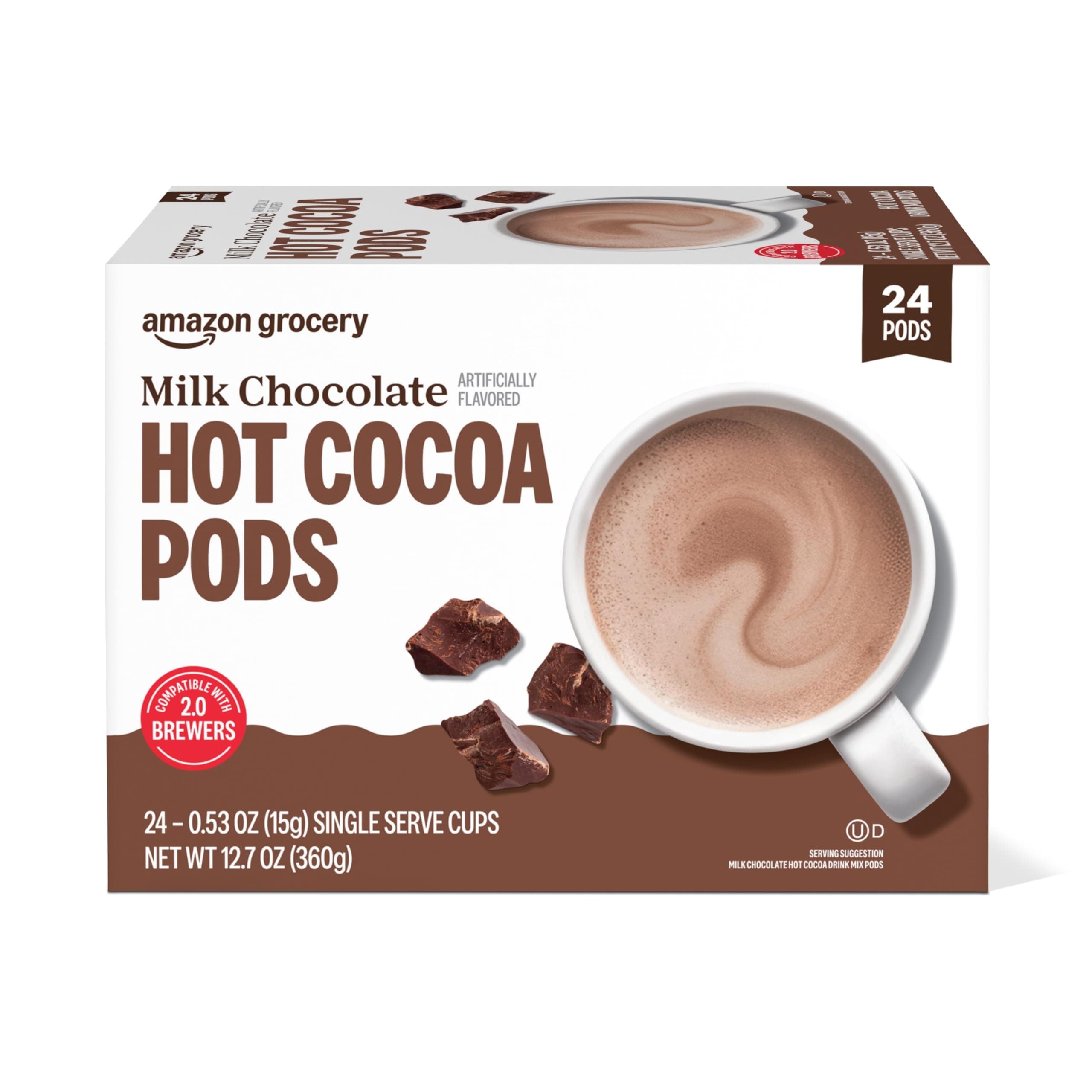 Happy Belly Hot Cocoa Pods, Milk Chocolate, 24 Count