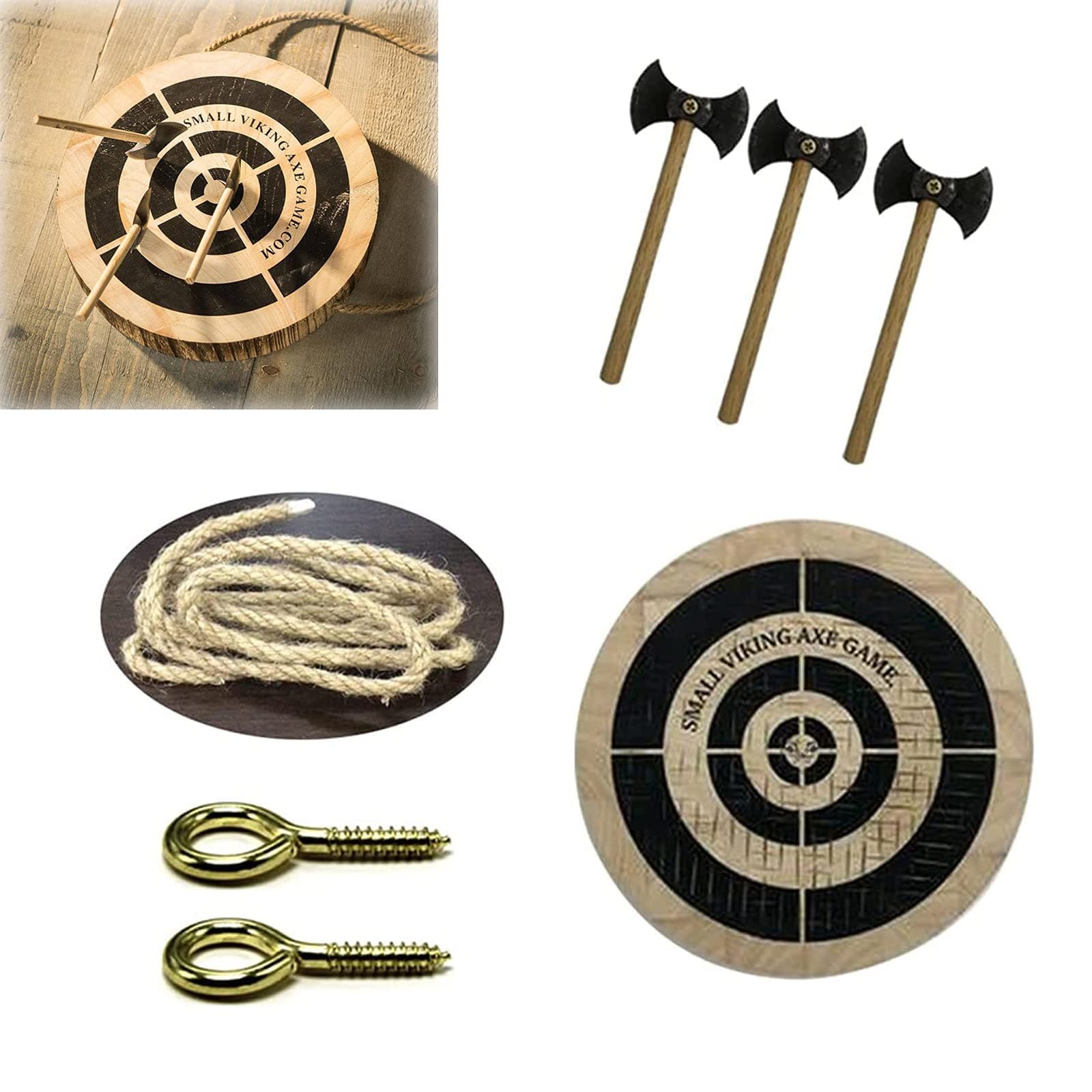 EQYGTX Axe Throwing Game, Small Viking Axe Game, Throwing Hatchet Game with Wooden Target Board, Wooden Garden Games for Outdoor Family/Friends Gathering/Bar