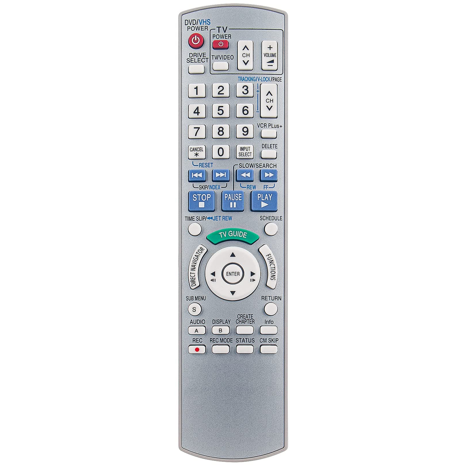 EUR7659Y90 Replace Remote Control Work for Panasonic DMR-EH75 DMR-EH75VS DMR-EH75V DVD HDD Recorder VHS VCR Combo Player