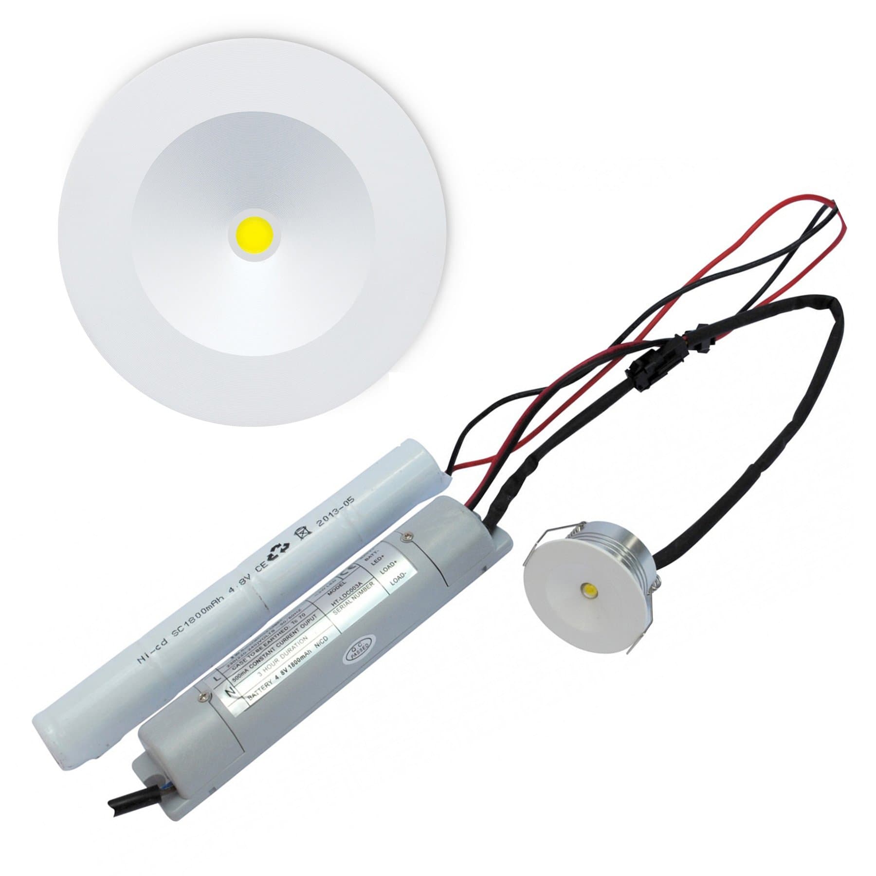 3W LED Non-Maintained Emergency Downlight 5500k Daylight White - IP20 rated - 33-35mm cutout - 3hr emergency duration