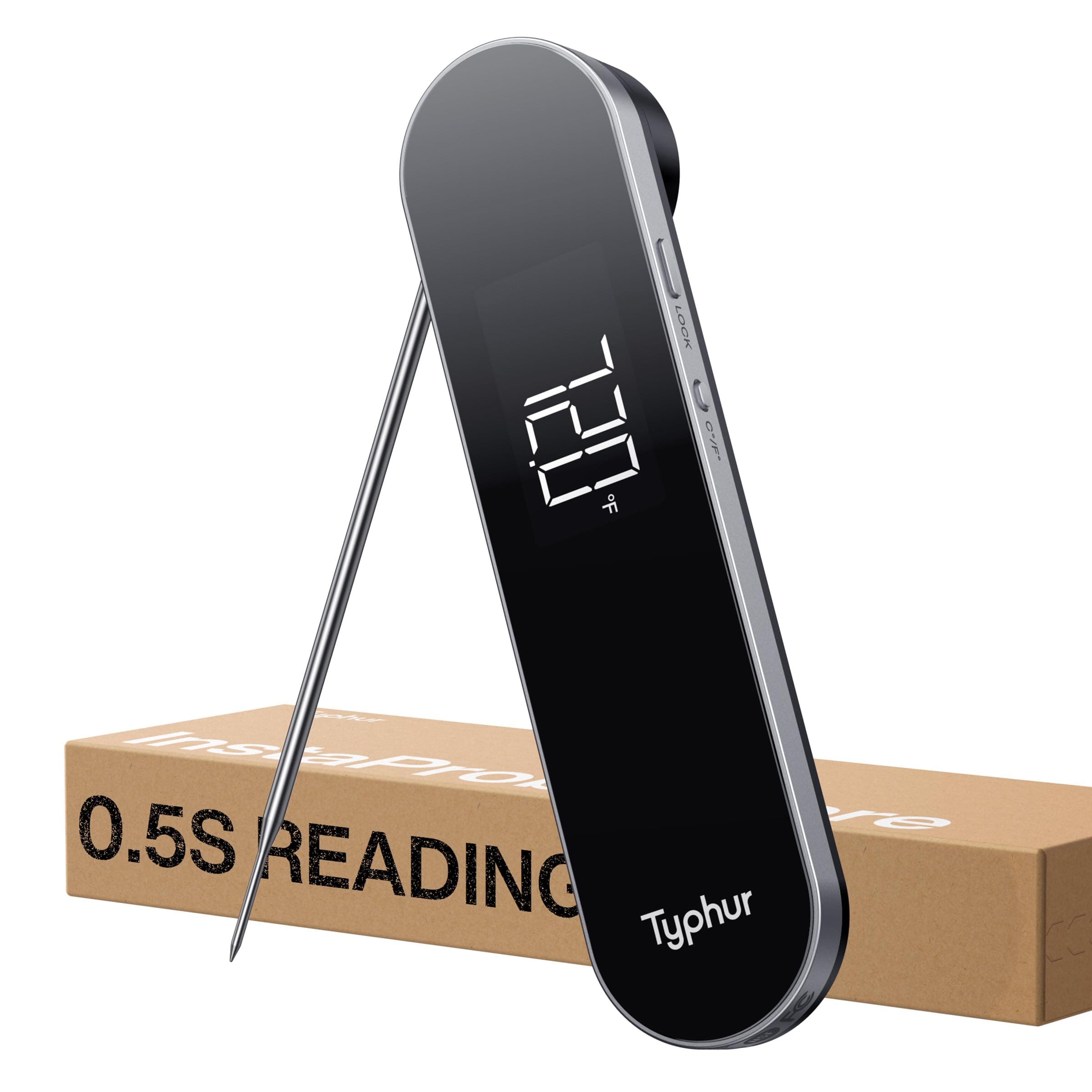 InstaProbe Core 0.5 Sec Instant Read Meat Thermometer Digital with Readable Display in Sunlight for Cooking, Professional Thermometer with IP67 Waterproof for Grill, BBQ, Cooking, Smoker