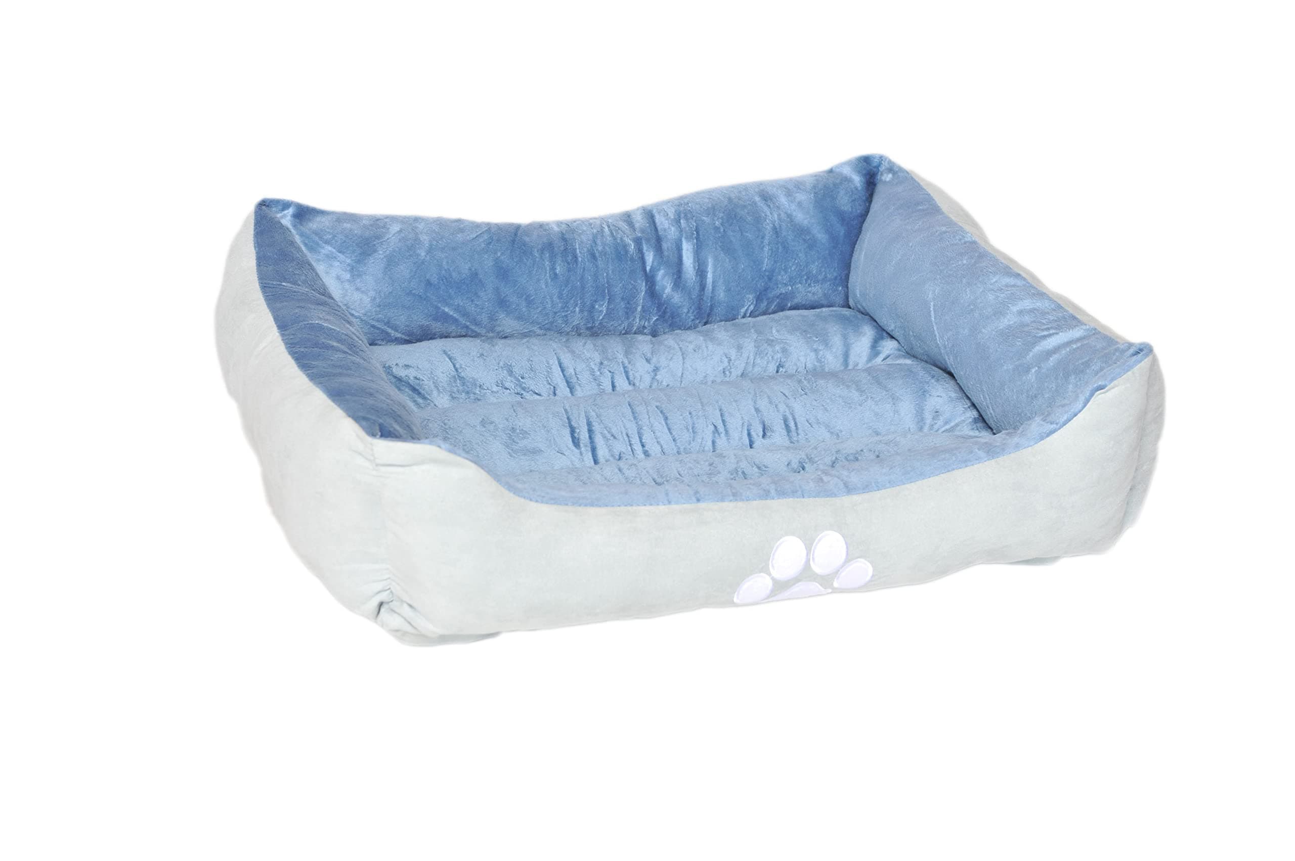 HCT-REC-007 Rectangle Reversible Pet Bed, by Happycare Textiles, Blue,25 x 21 inches