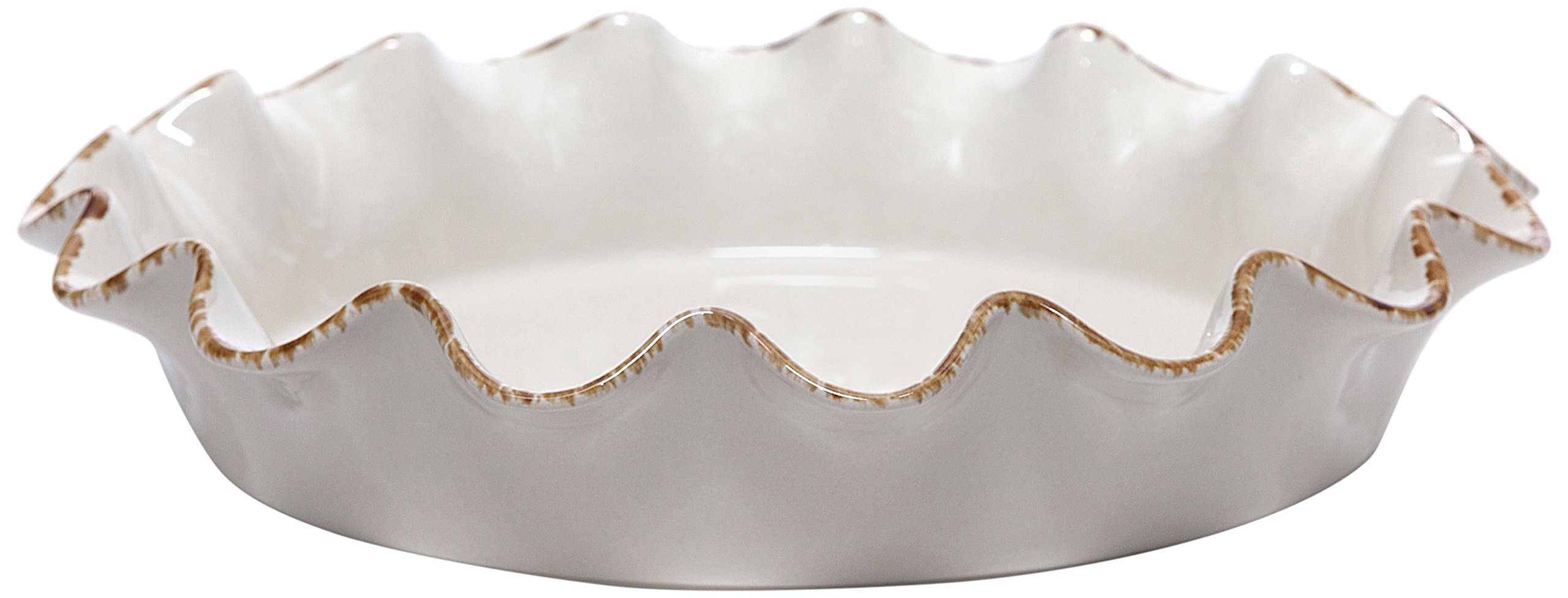 Classic Wavy Pie Plate, 10-Inch, Cream