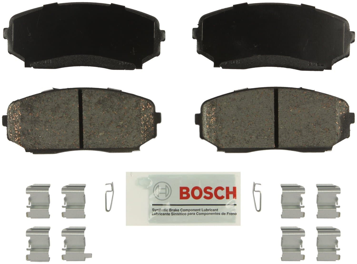 BOSCH BE1258H Blue Ceramic Disc Brake Pad Set With Hardware - Compatible With Select Ford Edge; Lincoln MKX; Mazda CX-5, CX-7, CX-9; FRONT
