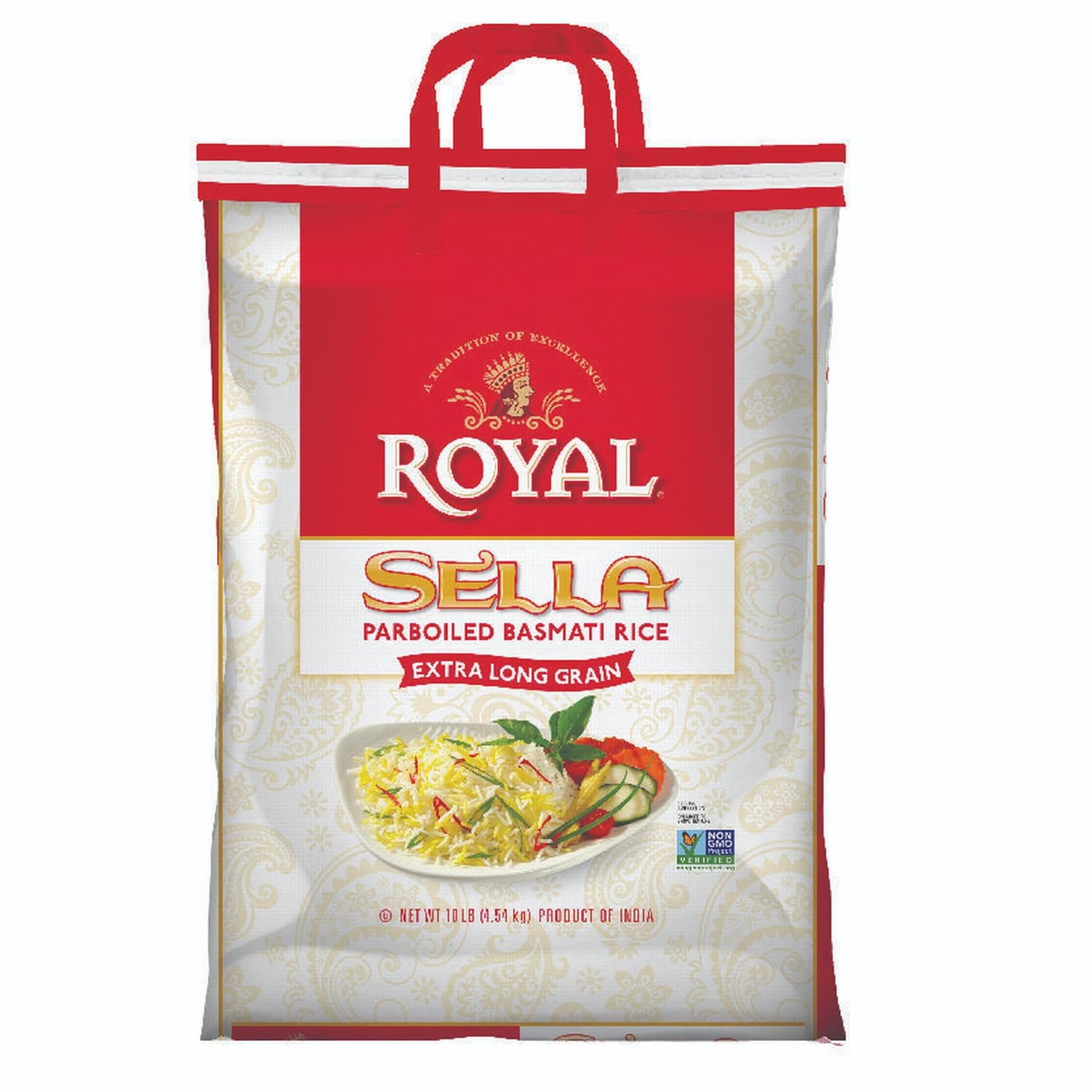 Royal Chef's Secret Sella Basmati Rice - Authentic Extra Long Grain Parboiled Basmati White Rice - 10 lb