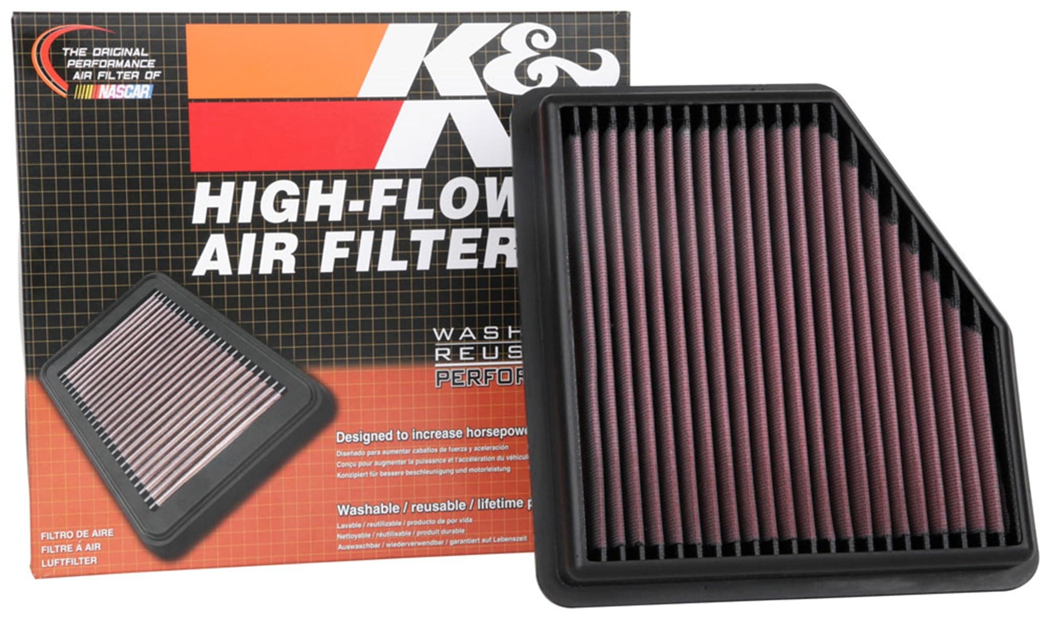 K&N Engine Air Filter: Reusable, Clean Every 75,000 Miles, Washable, Premium, Replacement Car Air Filter: Compatible with 2019-2020 NISSAN Altima, 33-5094