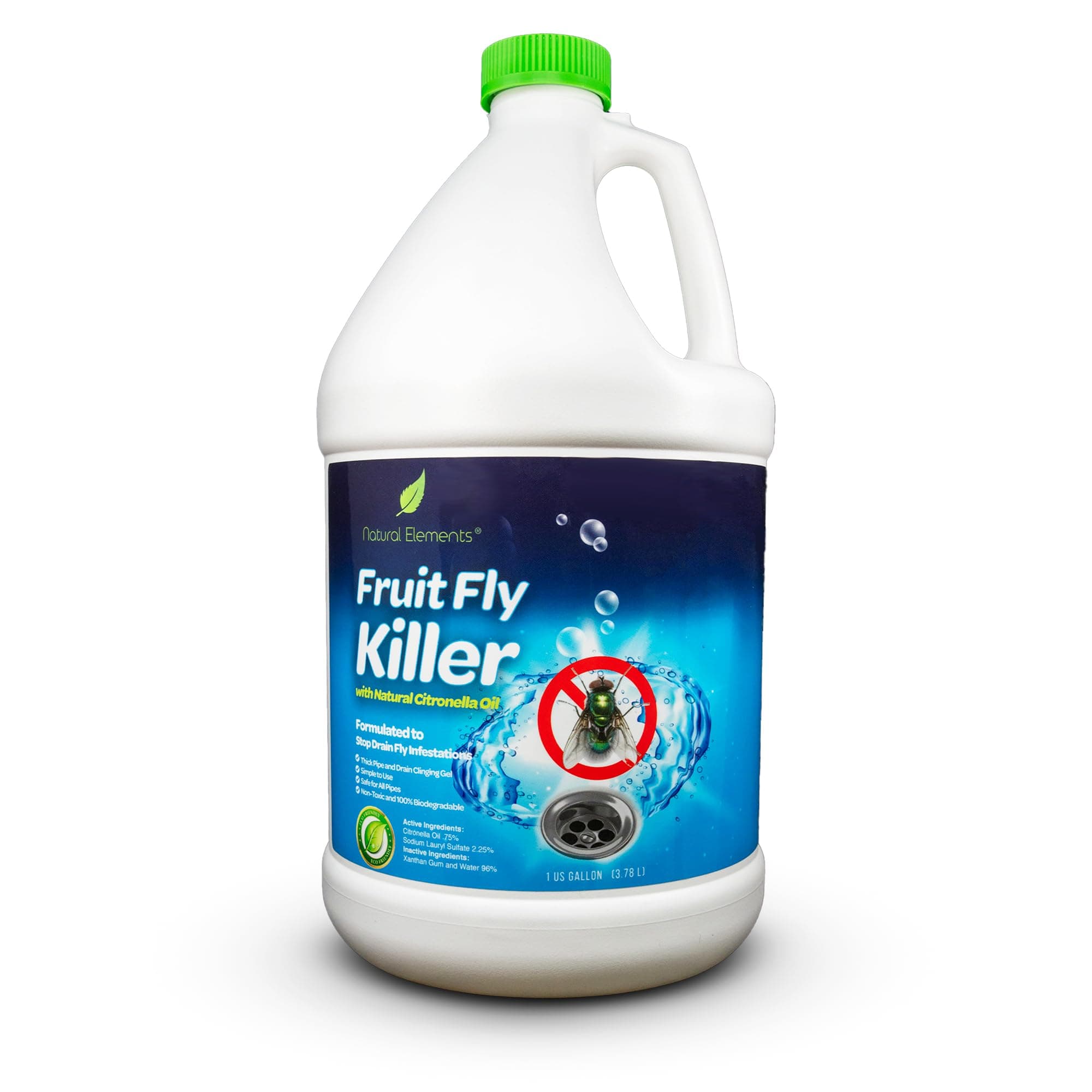 Natural Elements Fruit Fly Killer | Drain Flies, Gnats, Flying Ants | Home & Commercial Use | Non-Toxic Gel Formula | 1 Gallon | 128 Fl Oz