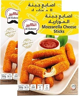 Al Kabeer Mozzarella Cheese Sticks Value Pack, 2 x 250 g