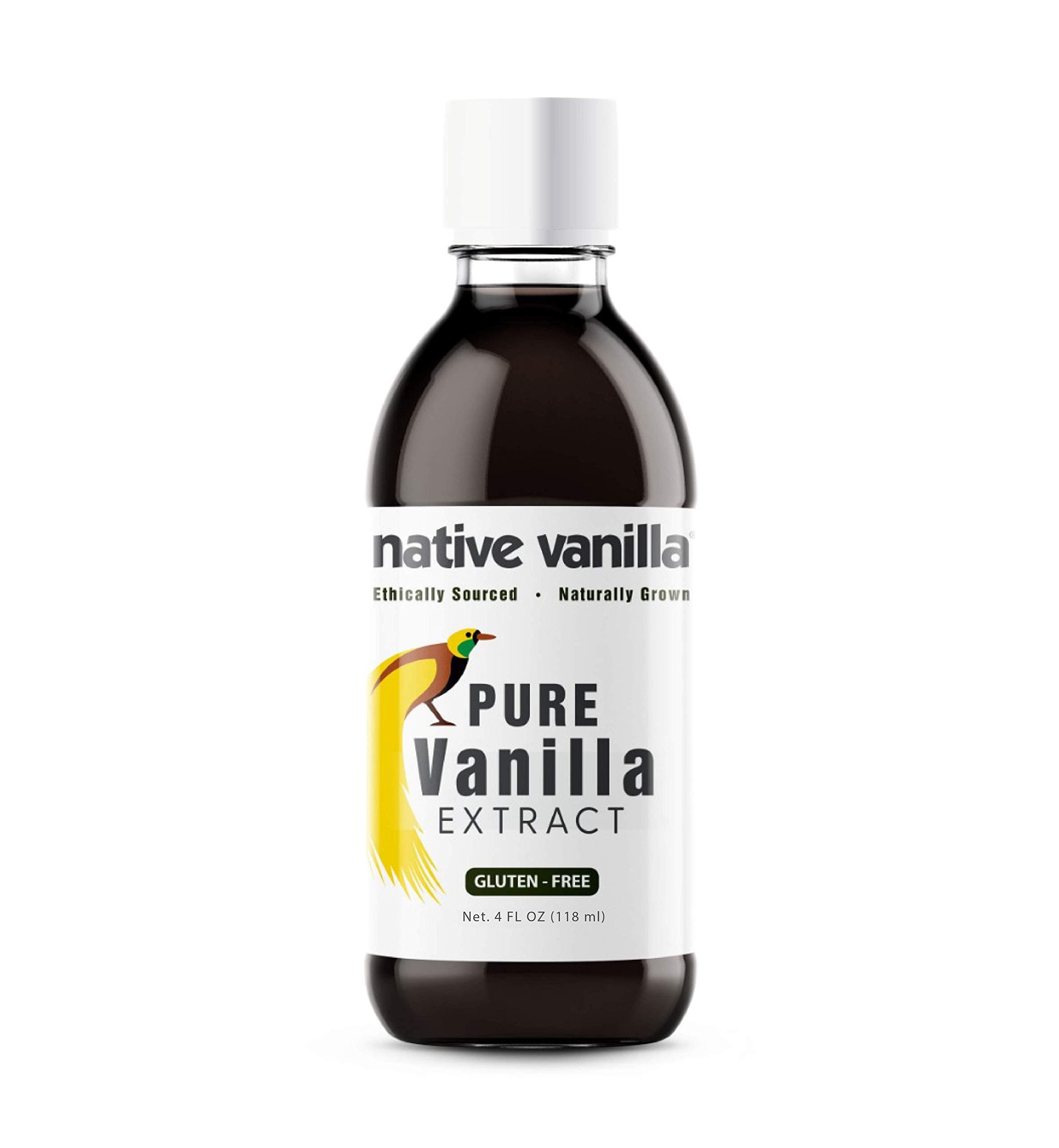 Native Vanilla - Pure Vanilla Extract - 118ml - Made from a pod of superior vanilla beans for chefs and home cooking, baking, and dessert creation