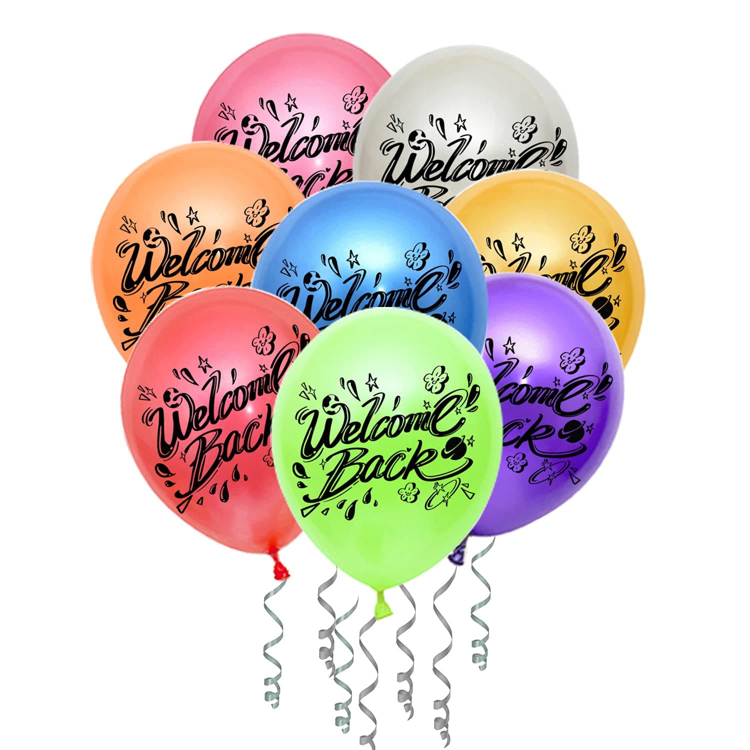 Welcome Back Balloons Decoration Welcome Back Tropical Balloons Mixed for Back To School, Reunion Army Theme Deployment Return Home Family Party Decoration 21 Pieces