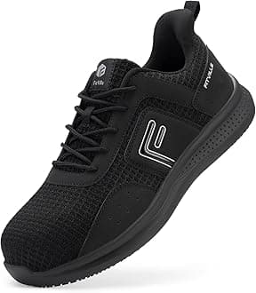 FitVilleWide Fit Safety Trainers for Men Lightweight Composite Toe Work Shoes Non Slip Industrial Construction Warehouse Shoe
