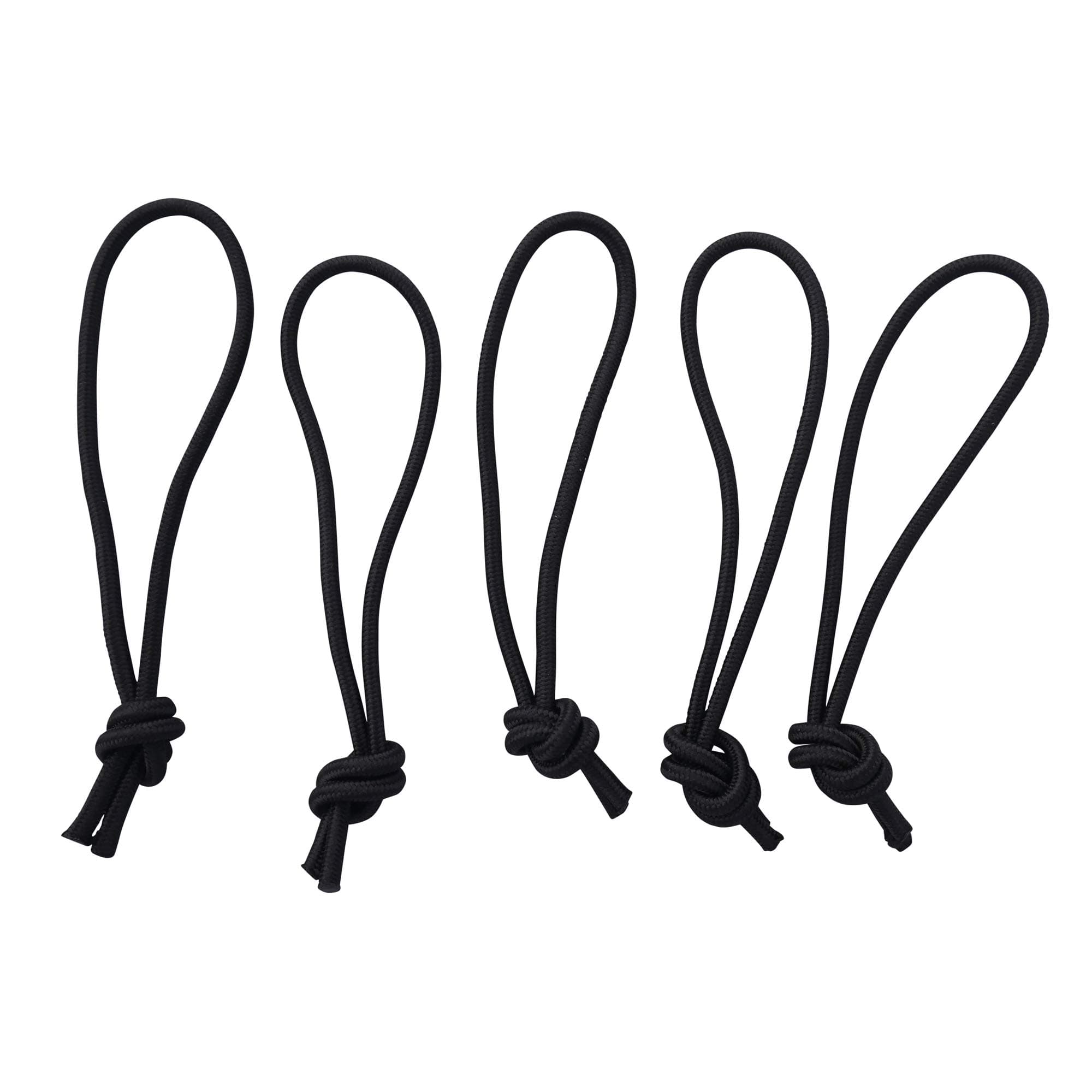 Surfboard Leash Strings - Strong and Durable Cord for All Surfboards, Longboards, and SUP (Black) 5-Pack