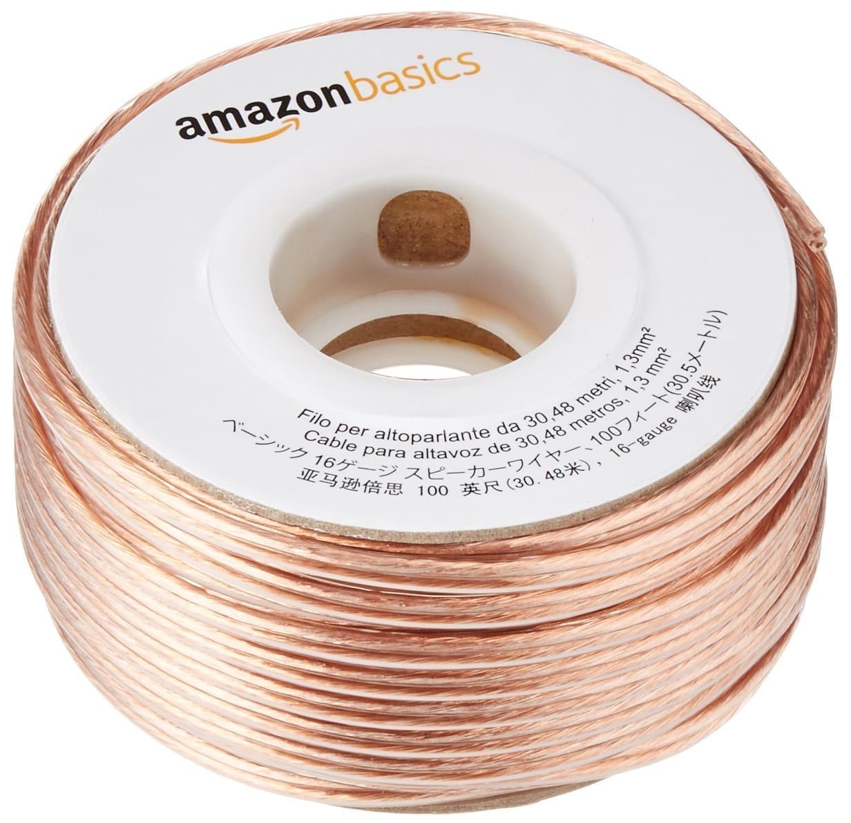 Amazon Basics 16-Gauge Speaker Wire 1.3 mm² - 30.48 m (100 feet), Bronze