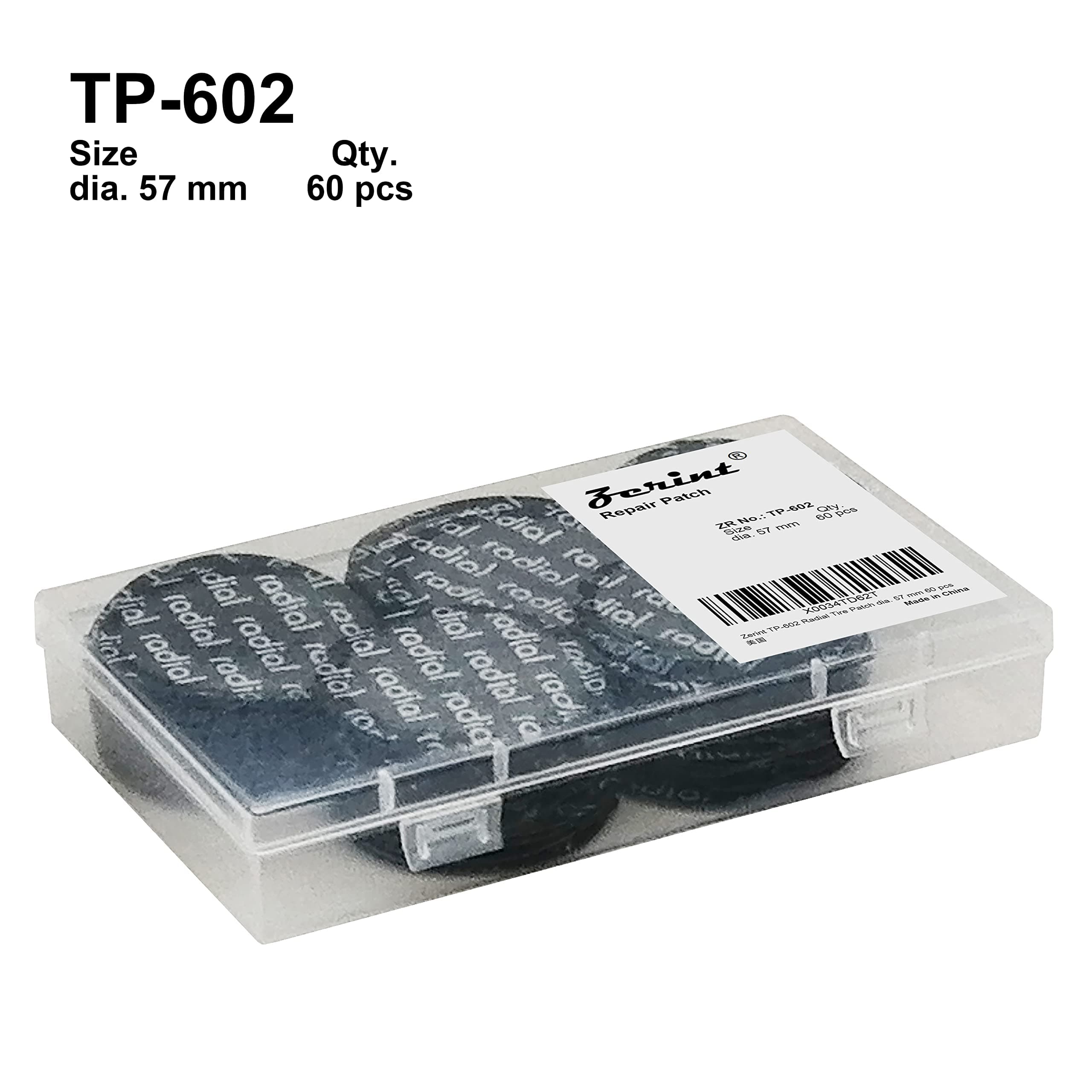 Radial Tire Patch, 2 1/4" (57 mm) 60 pcs, Heavy Duty All Purpose Round Patches, Repair Kit for Car, Motorcycle, Bike, Truck Inner Tires (TP-602)