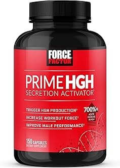 Force Factor Prime HGH Secretion Activator Supplement for Men with L-Arginine and L-Glutamine to Trigger HGH Production, Boost Workout Force, and Improve Athletic Performance, 150 Capsules
