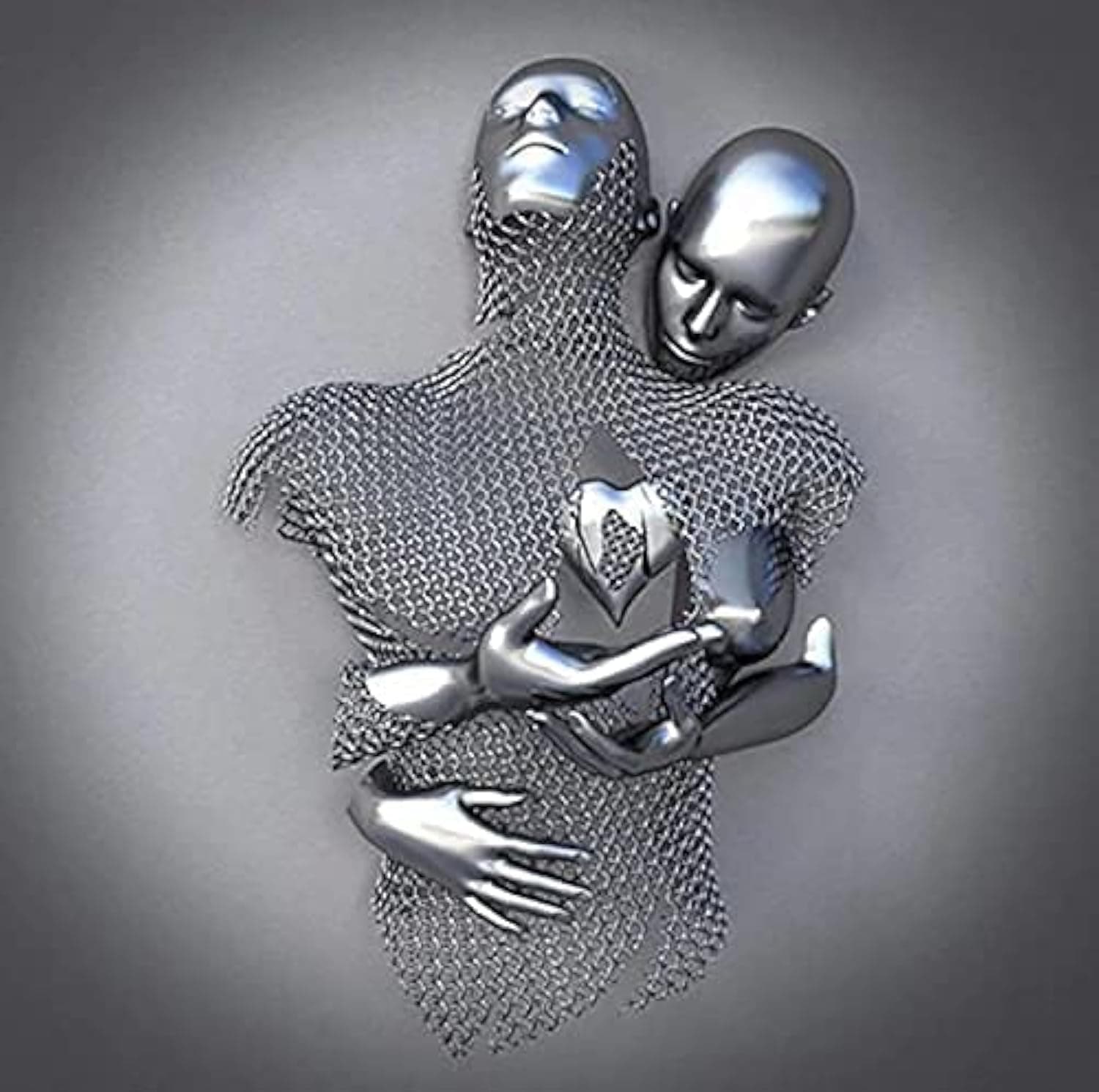 3D Wall Art Decor Artwork Figure Statue Modern Art Canvas Painting,Large Wall Art for Bathroom Bedroom Decoration (Hold Gray Heart)