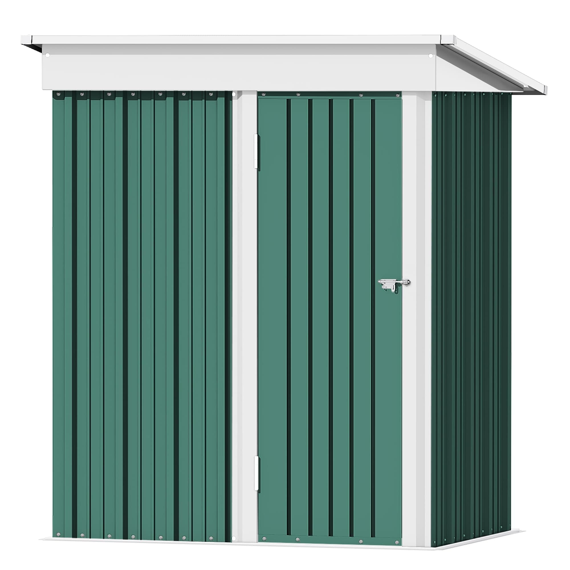 Devoko Outdoor Storage Shed 5 x 3 FT Lockable Metal Garden Shed Steel Anti-Corrosion Storage House with Single Lockable Door for Backyard Outdoor Patio (Green)