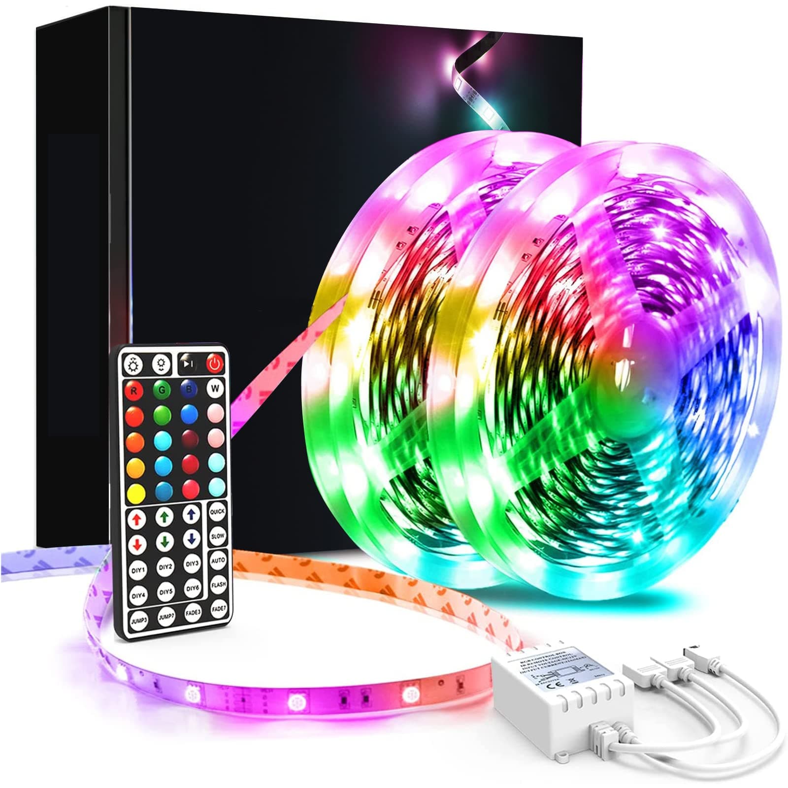 – Led Strip Light, 10m Led Light Strips with 44-Keys Remote, Flexible 5050 RGB Colour Changing for Bedroom, Party (5Mx2)