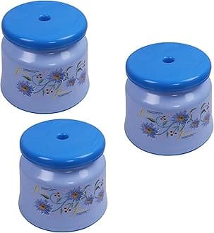 Kuber Industries Pack of 3 Bathroom Stool | Plastic Stool for Bathroom | Stool for Sitting | Anti -Slip with Strong Bearing | Patla for Toilet | Printed Design | Blue