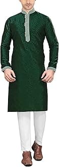 SonishaMen's Green Kurta Pajama Set
