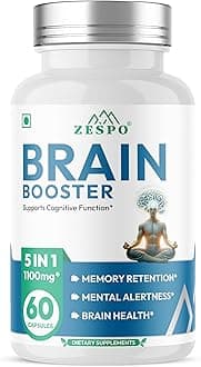 Brain Booster 1100mg - Advanced Nootropic Supplement for Memory, Focus & Clarity - GABA, Lion's Mane, Bacopa - Supports Cognitive Function & Mental Alertness