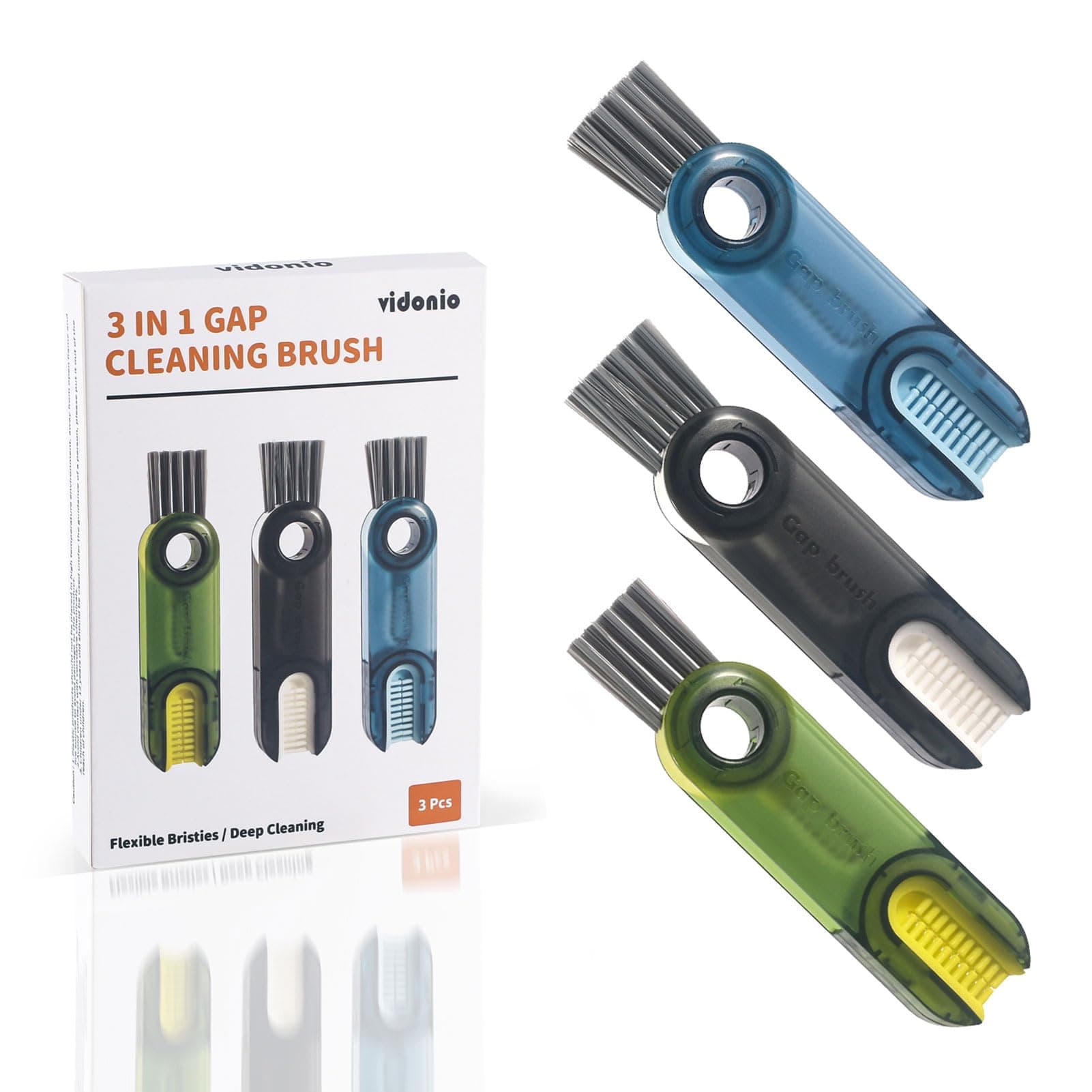 3 in 1 Cup Lid Cleaning Brush Set, Multi-Functional Insulation Cup Crevice Cleaning Tools, Mini Silicone Bottle Cup-Holder Cleaner, Home Kitchen Cleaning Tools