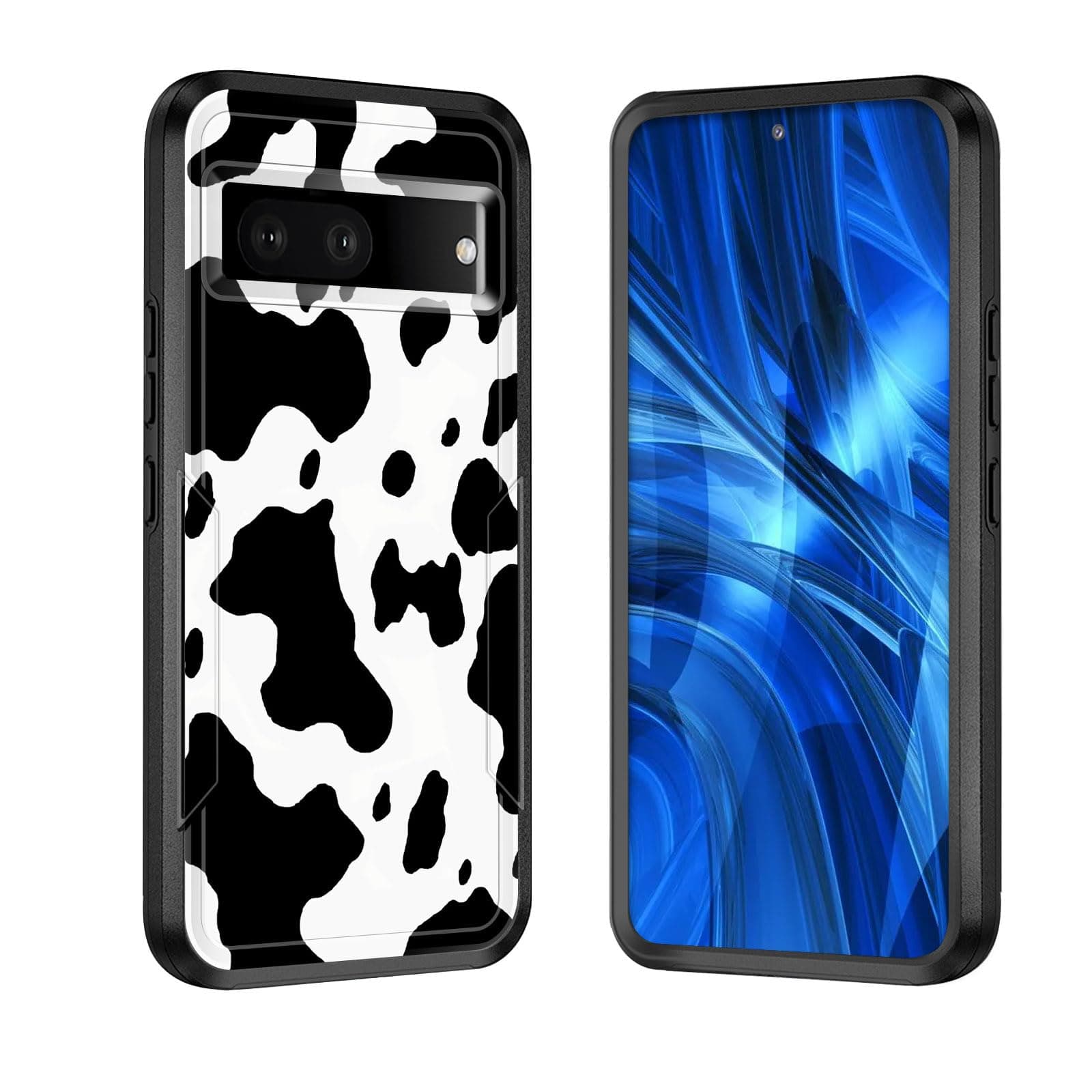 for Pixel 8a Case,[Military Grade Drop Tested] Heavy-Duty Tough Rugged Shockproof Protective Case for Google Pixel 8a 2024 6.1'',Cow Print