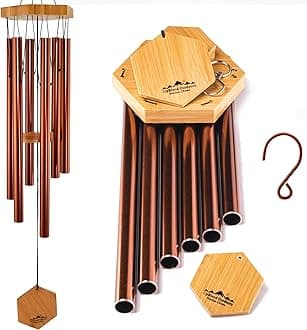 UpBlend Outdoors Wind Chime, Soothing Melodic Tones & Solidly Constructed Bamboo/Aluminum Chime, Great as a Quality Gift or to Keep for Your Own Patio, Porch, Garden, or Backyard