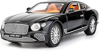 VARIYA ENTERPRISE Compatible for 1/24 Bentley Continental GT Model Car Alloy Diecast Toy Car Collectible Pull Back Toy Vehicles with Sound and Light Door Can Be Opened for Girls Boys Gift-Black
