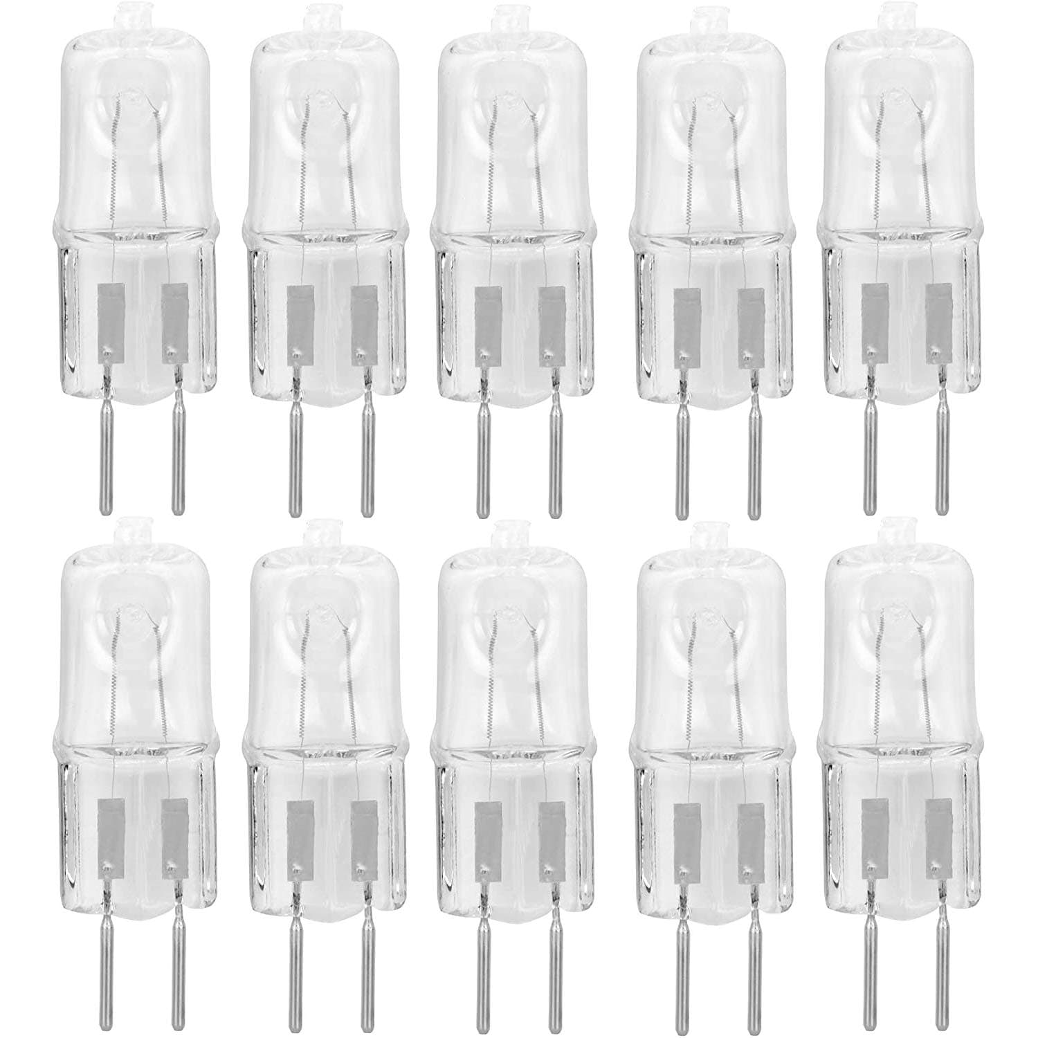 10 Pack Halogen Light Bulb Electric Oil Warmer Bulb Clear Lens Dimmable Q35/G5.3/CL/120V G5.3 JCD 35 Watt 120 Volt Replacement Candle Warmer Oven Microwave Oil Aromatherapy Lamp Incense Diffuser