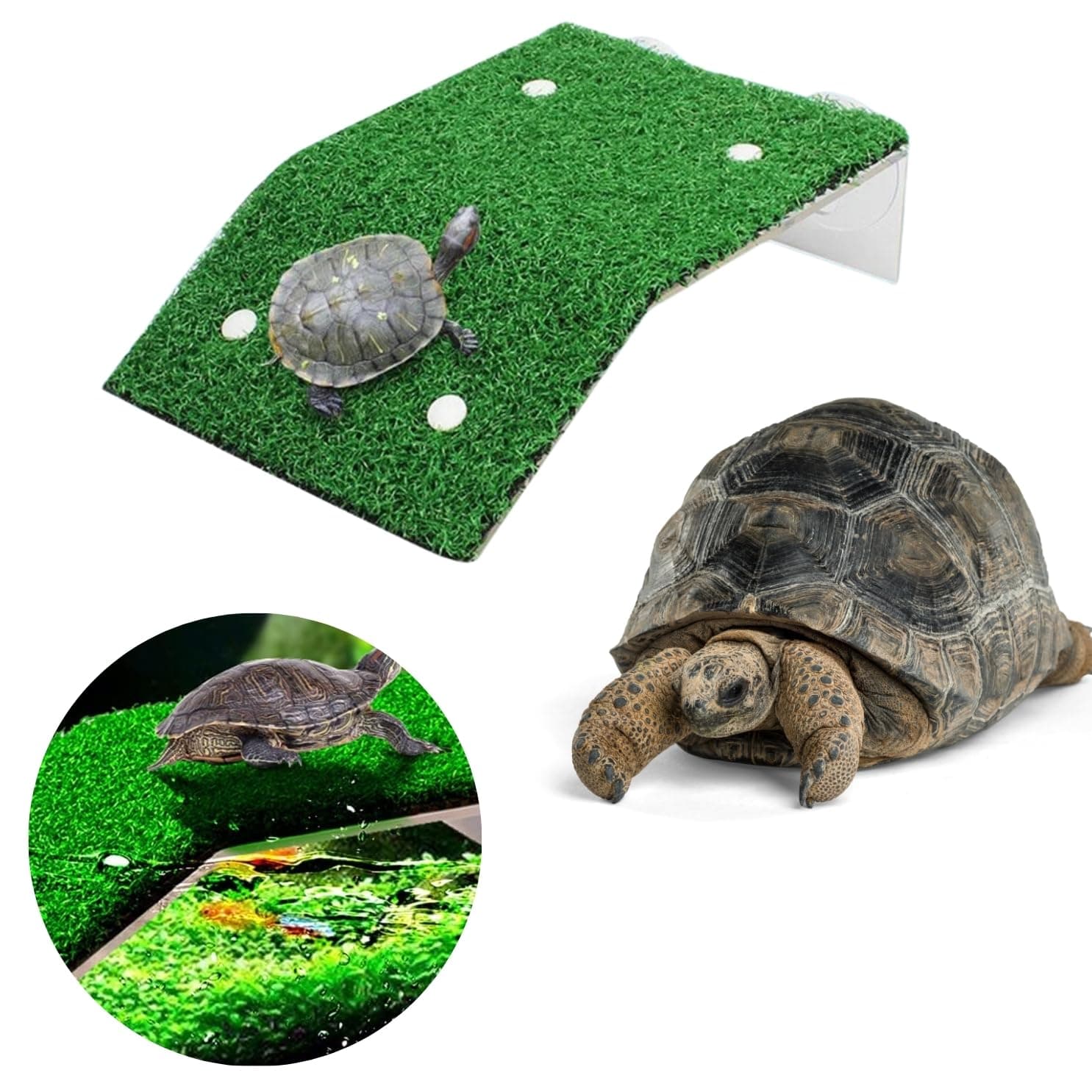 Turtle Platform Grass, Natural Floating Basking Dock for Aquarium, Reptile Tanks & Terrariums, Enhance Your Pet's Habitat, Turtle Basking Dock