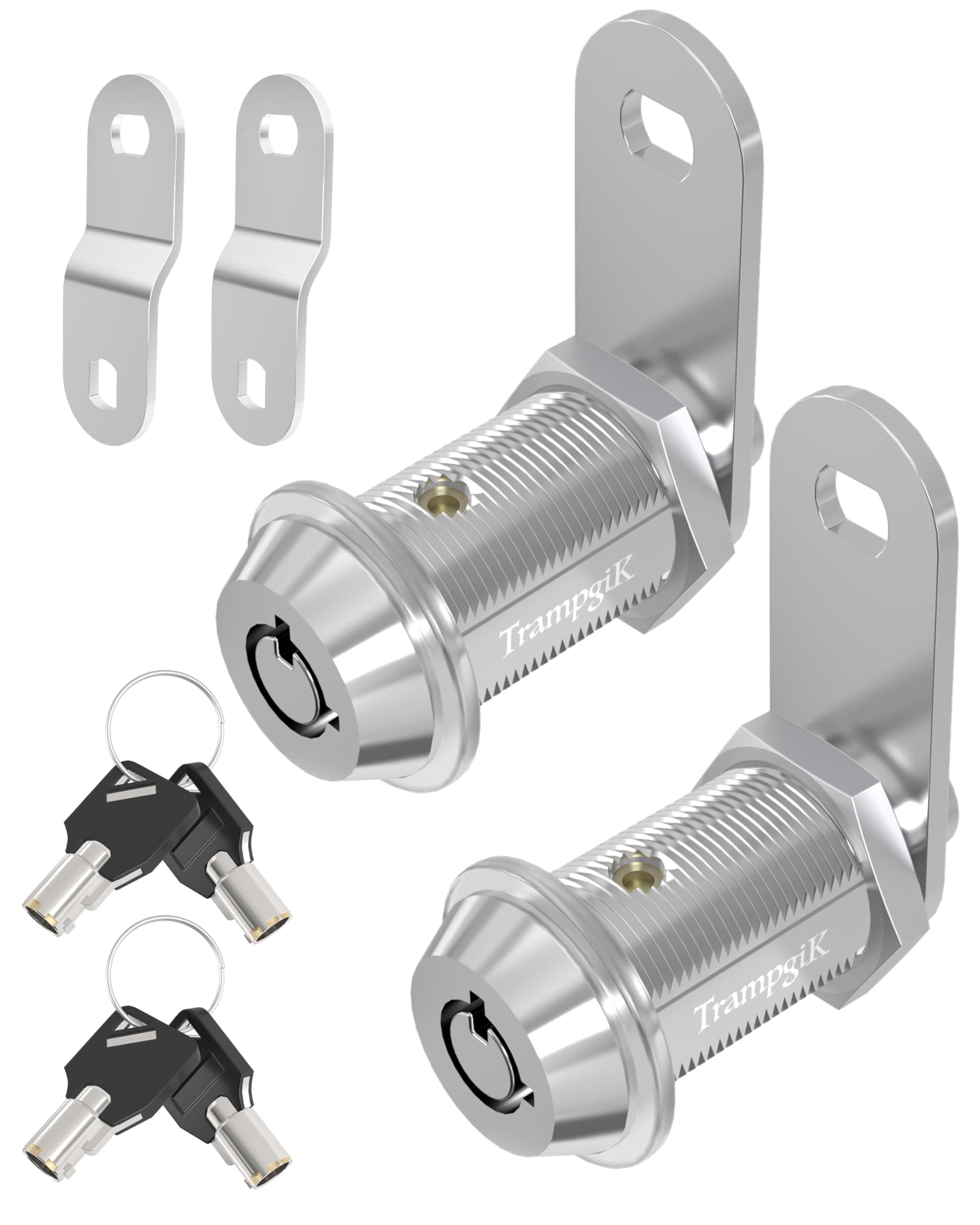 RV Storage Locks, 1 1/8” Camper Compartment Storage Door Locks with Keys, for RV Camper Travel Trailer,Drawer Cabinet Toolcart Storage, 1 1/8 Inch 2 Locks with 4 Keyed Alike, Chrome