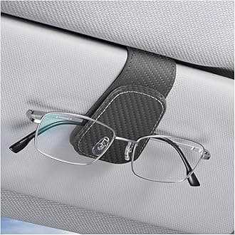 AICEL Sunglasses Holders for Car Sun Visor, Leather Eyeglasses Hanger Mounter, Magnetic Glasses Holder and Ticket Card Clip, Auto Interior Accessories Universal for SUV Pickup Truck