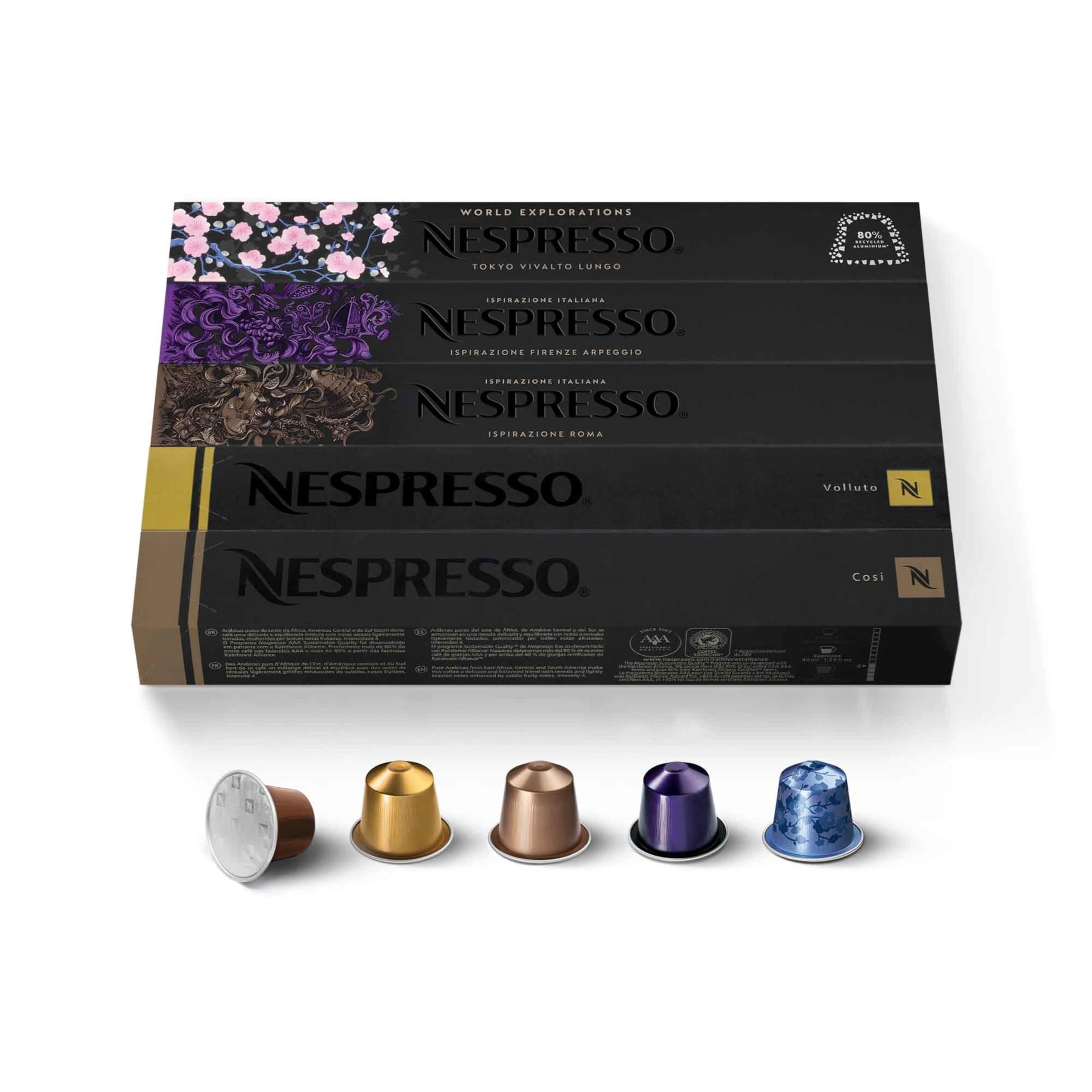 OriginalLine Espresso Capsules, Variety Pack, VOLLUTO, ROMA, COSI, VIVALTO LUNGO, ARPEGGIO, 50Count pods