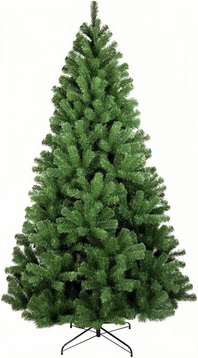 BPA® Christmas Tree 7ft Real Pine Needles Artificial Xmas Trees with 1200 Full Branches Tips for Home and Office, Easy Assembly Metal Stand (7FT)