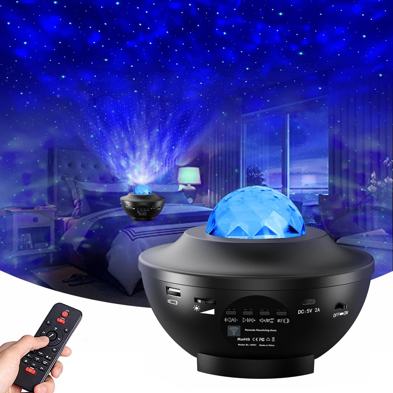 itayak Galaxy Star Projector,Nebula LED Night Light for Room Decor, Ocean Wave Starry Sky Light Projector for Bedroom Home Theater, Remote & Bluetooth Speaker, Christmas for Kids Boy Girl Adults