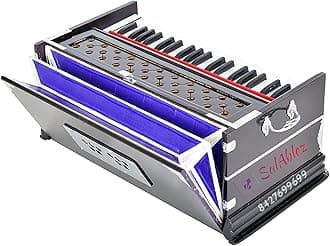 Best Harmonium 7 Stopper, Double Bellow, 39 Key, Two Reed(Bass-Male),3 1/4 Octave Folding Portable Harmonium Orignal Indian Music Art Instrument Classical Sound System With Free Bag