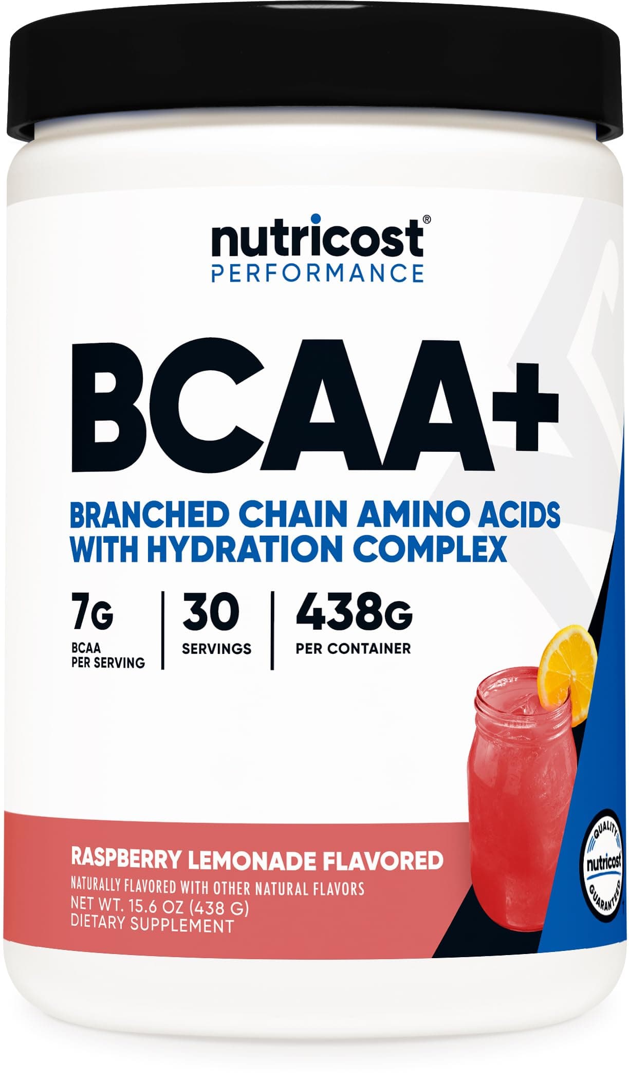 BCAA + Hydration Powder (Raspberry Lemonade) 30 Servings - Branched Chain Amino Acids with Hydration Complex - Gluten-Free, Non-GMO