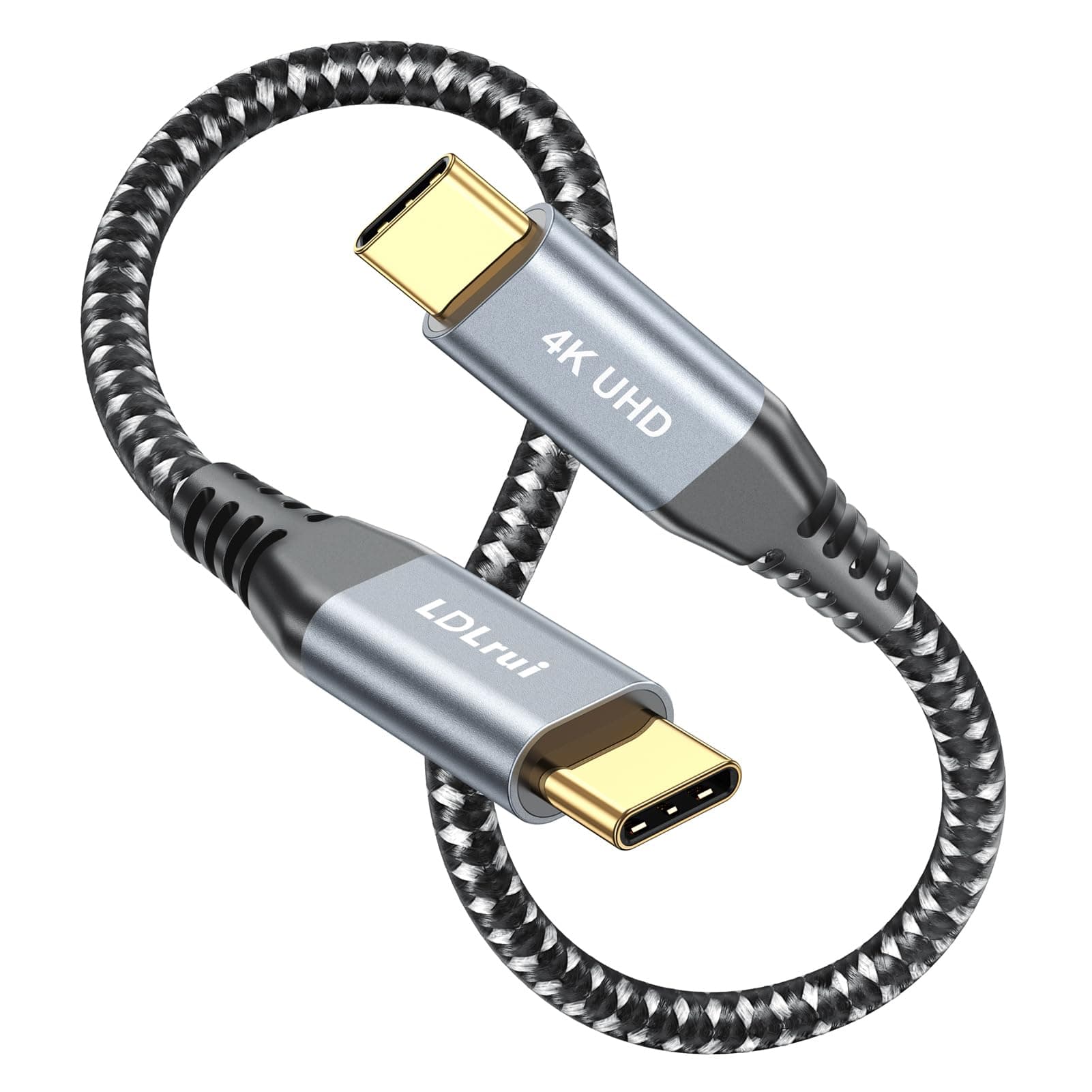 LDLrui ショートUSB CからUSB Cケーブル 20Gbps データ転送ケーブル 1フィート USB 3.2 Type C Gen2 PD 100W 高速充電 4K ビデオモニターコード Thunderbolt 3/4 MacBook iPad Galaxy Chromebookなどに対応