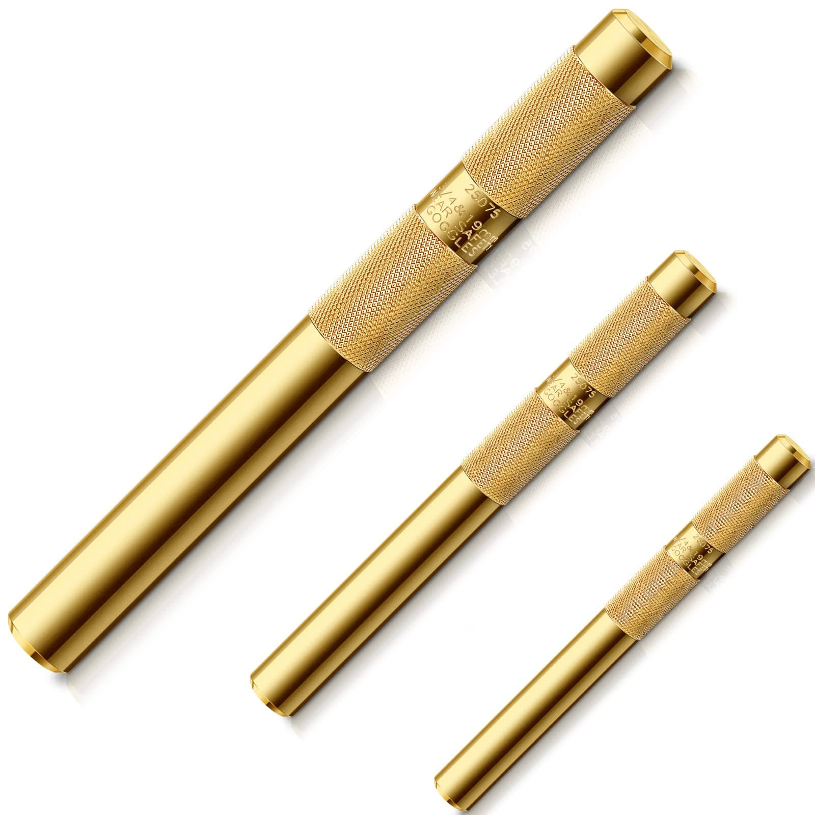Funrous 3 Pcs Brass Drift Punch Set, 3/4, 1/2, 3/8 Inch, 25075 25076 25077 Brass Punch Tool Kit for Automotive, Machinery Repair