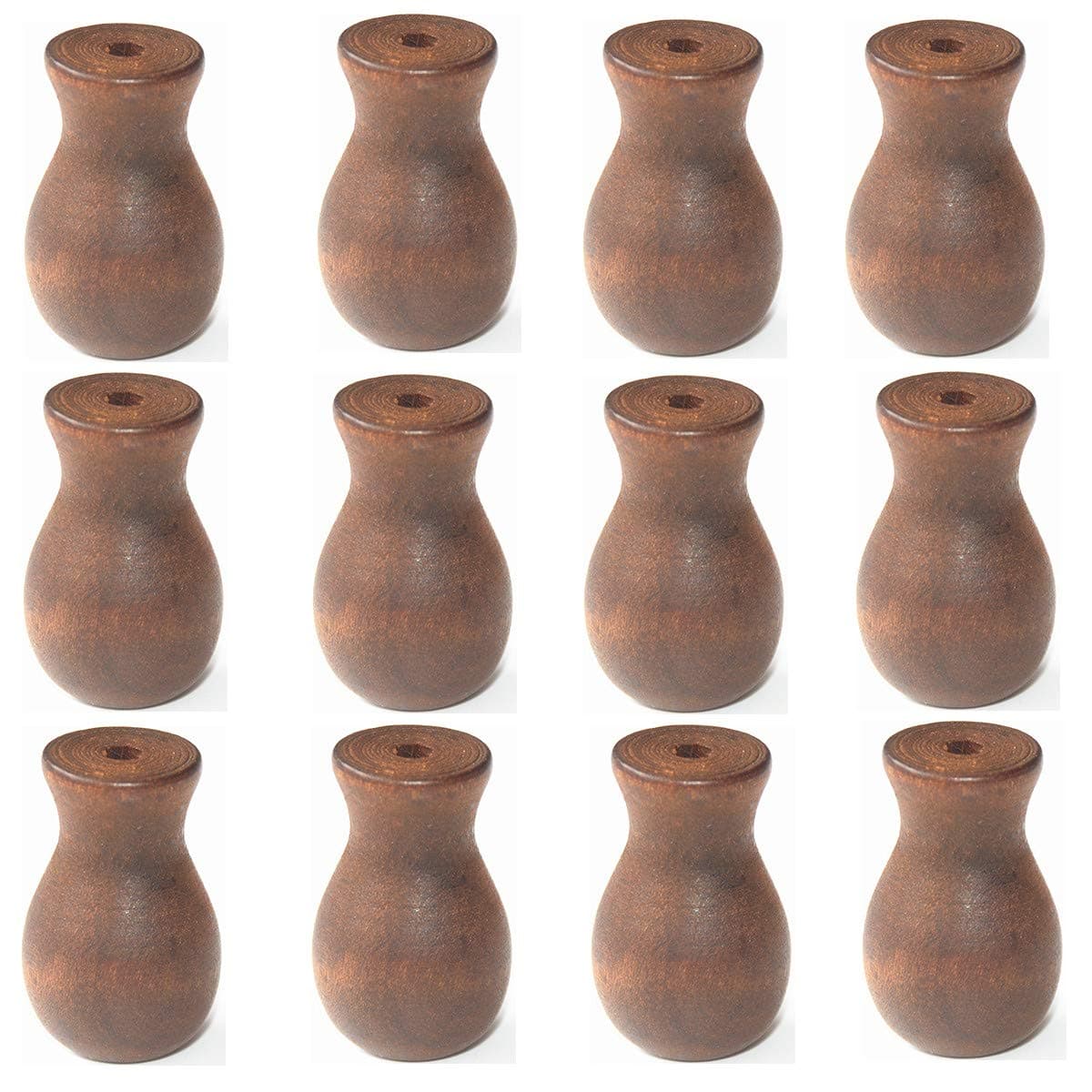 12pcs Brown Wood Tassel for Window Blinds White Cord Knobs Wooden Hanging Ball Pulls for Curtain Craft